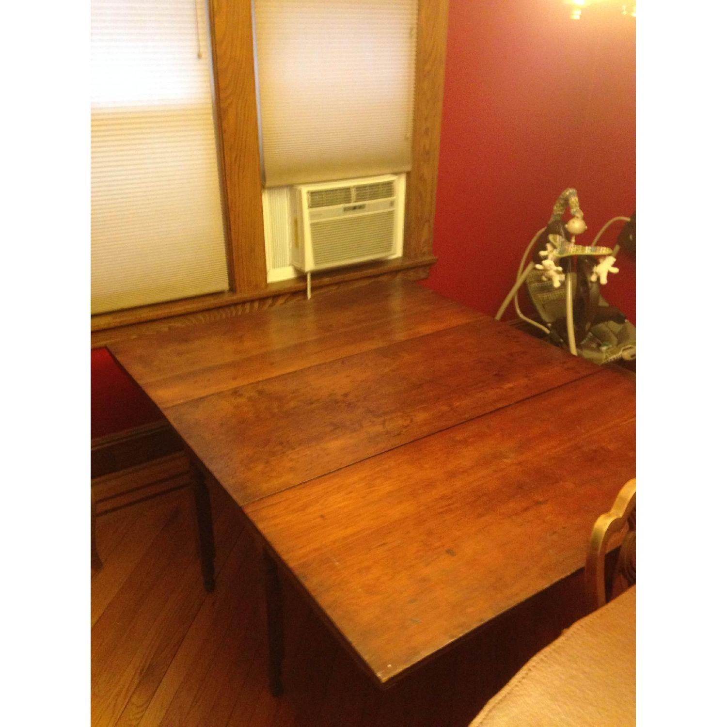 Antique Solid Walnut Drop Leaf Table - image-4