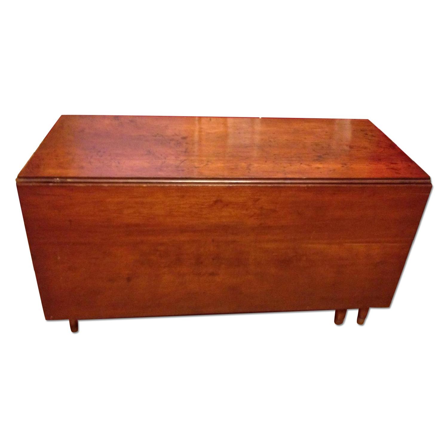 Antique Solid Walnut Drop Leaf Table - image-0