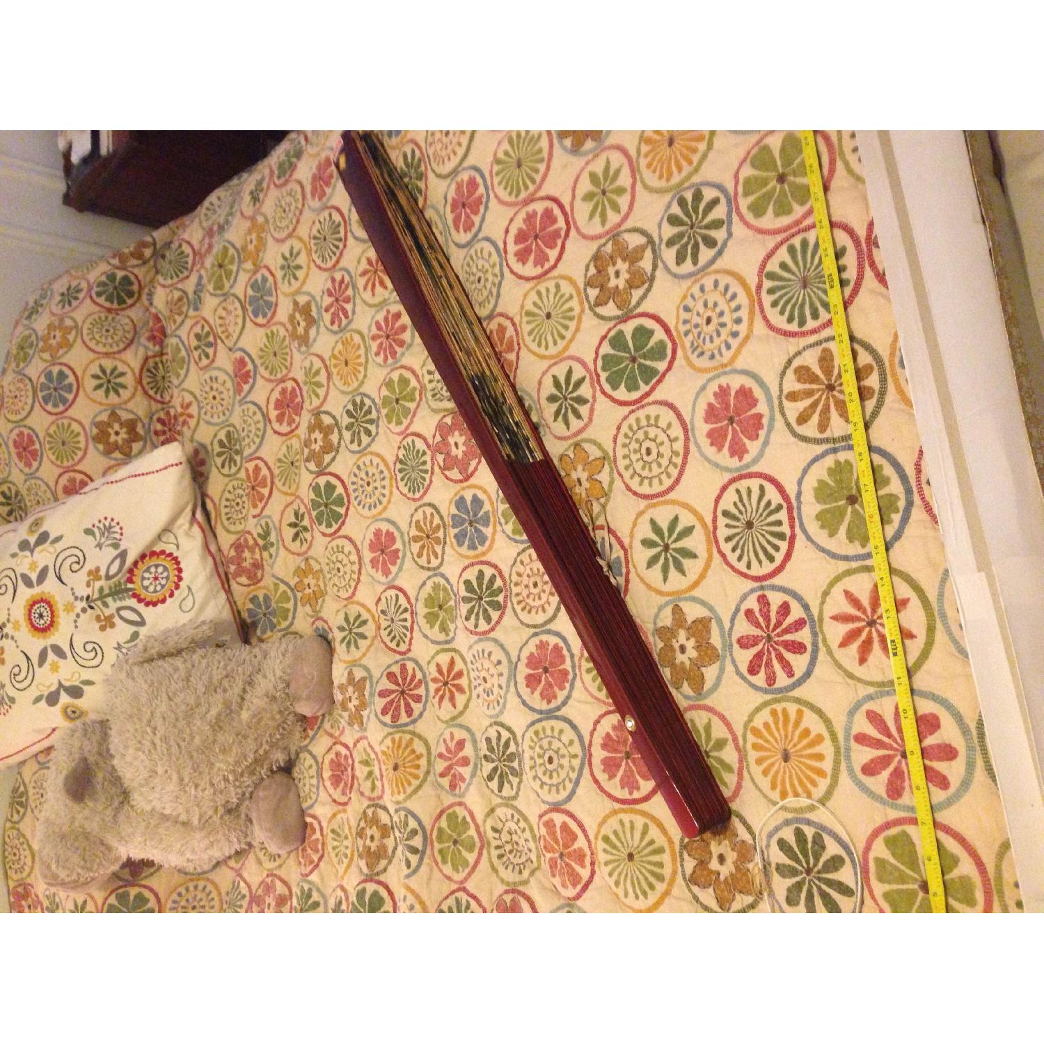 Antique Large Chinese Wall Fan Gold - image-2