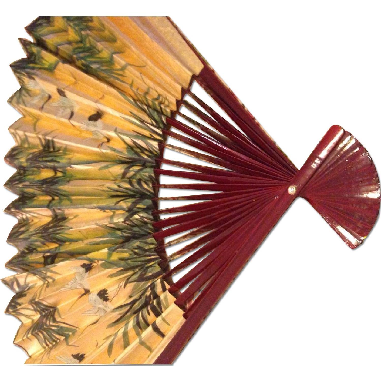 Antique Large Chinese Wall Fan Gold AptDeco