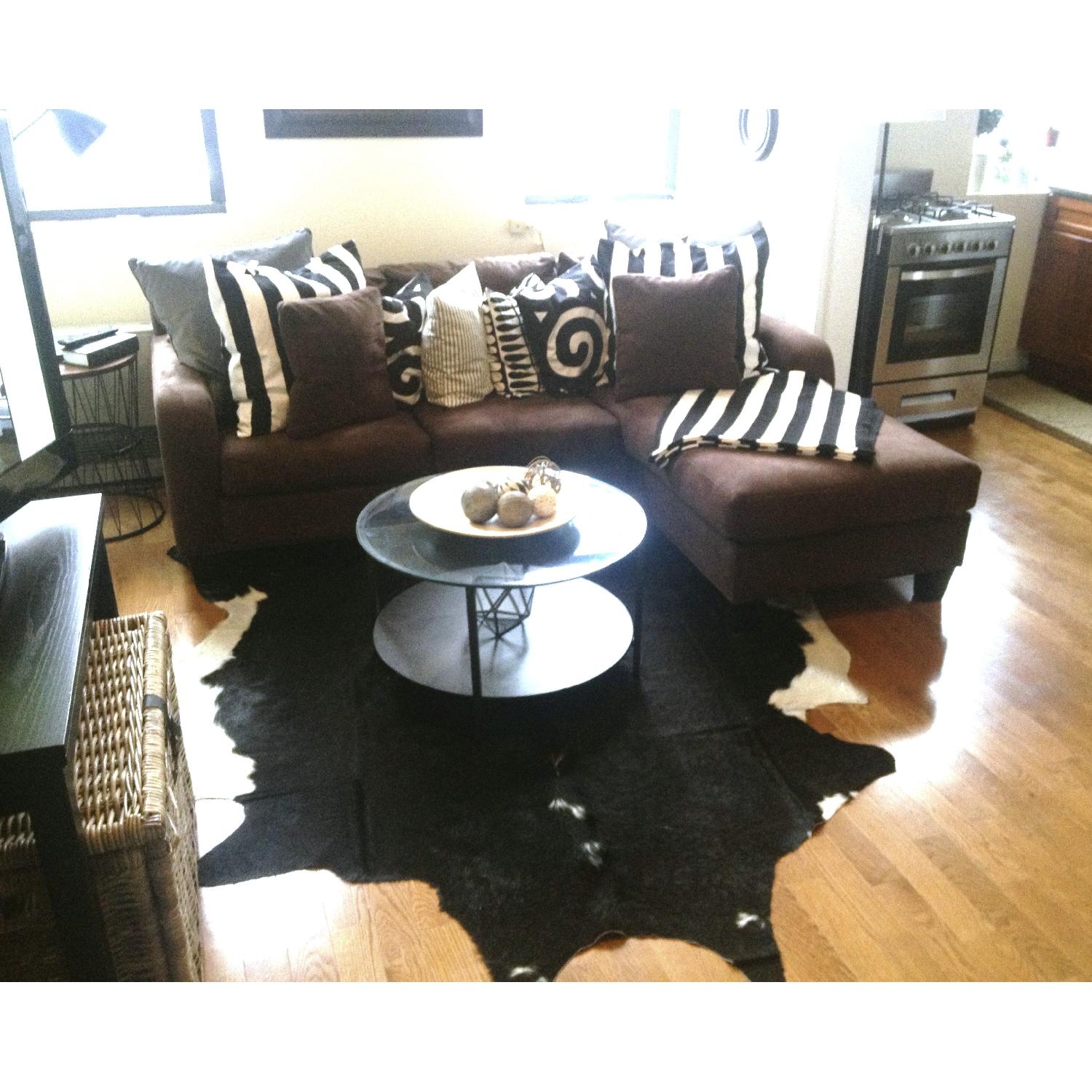 Cindy Crawford Home Microsuede Suede Reversible Chaise Sofa - image-1