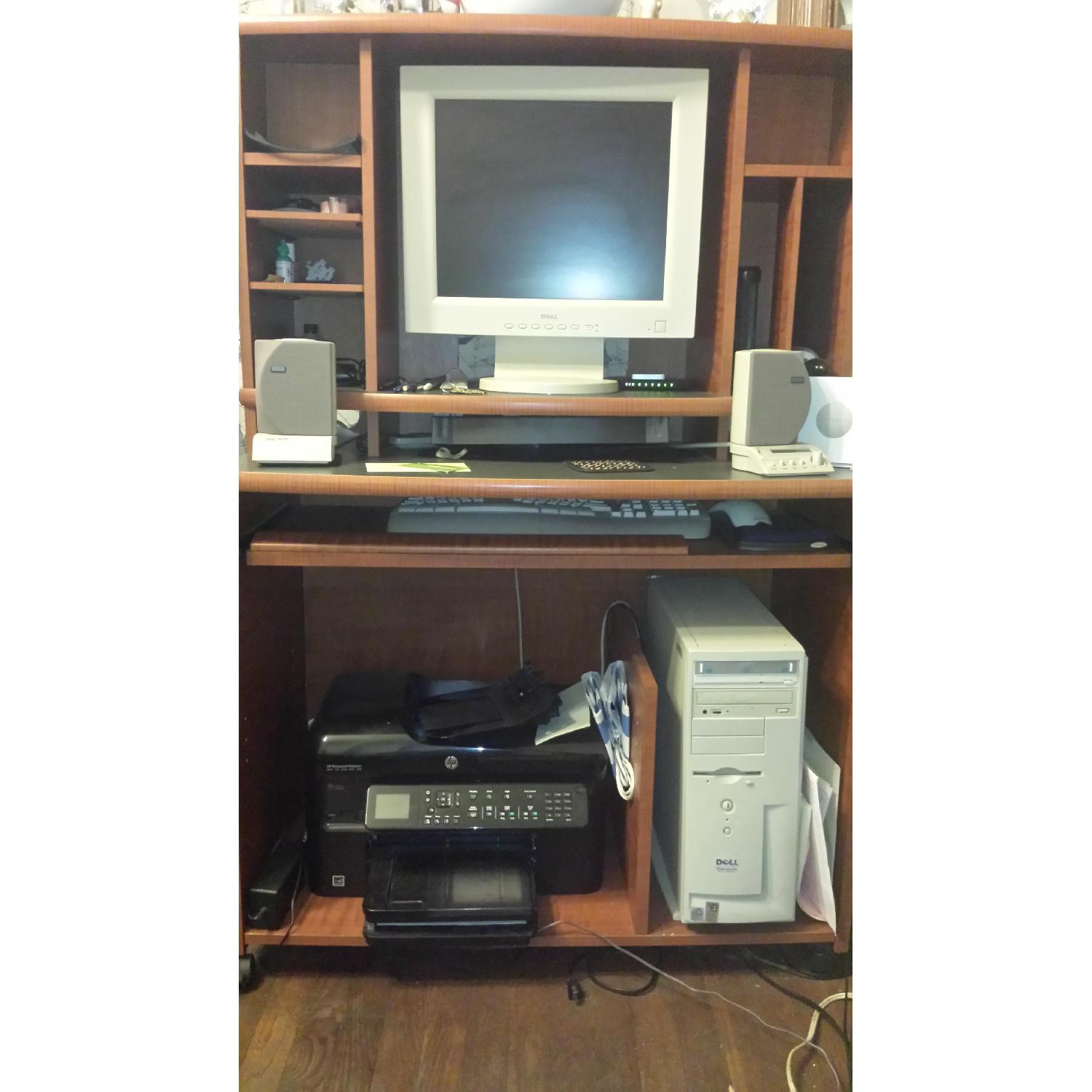 Cherry Wood Stain Computer Table - image-1