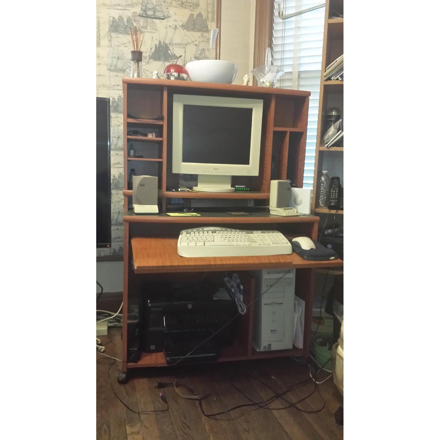 Cherry Wood Stain Computer Table - image-5