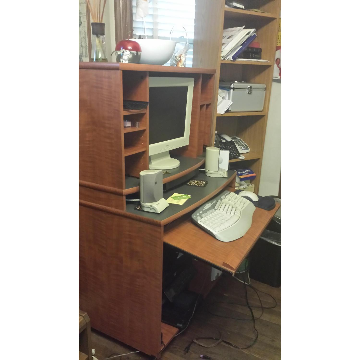 Cherry Wood Stain Computer Table - image-7
