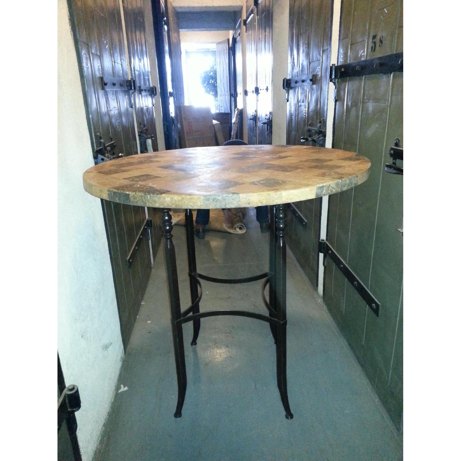 Ethan Allen Pub Table and Bar Stools - image-1