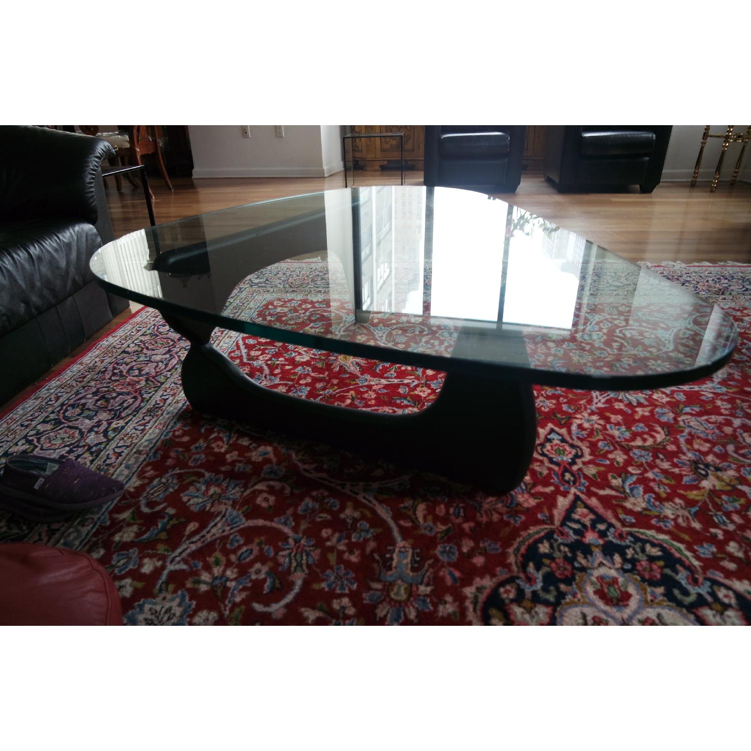 Black Birch Wood W/Tempered Glass Triangle Coffee Table - image-4