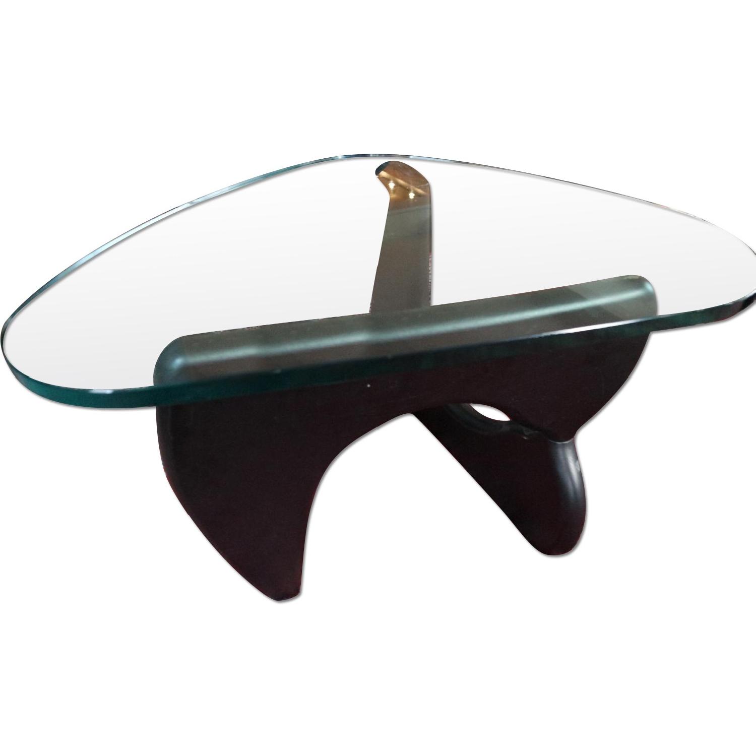 Black Birch Wood W/Tempered Glass Triangle Coffee Table - image-0