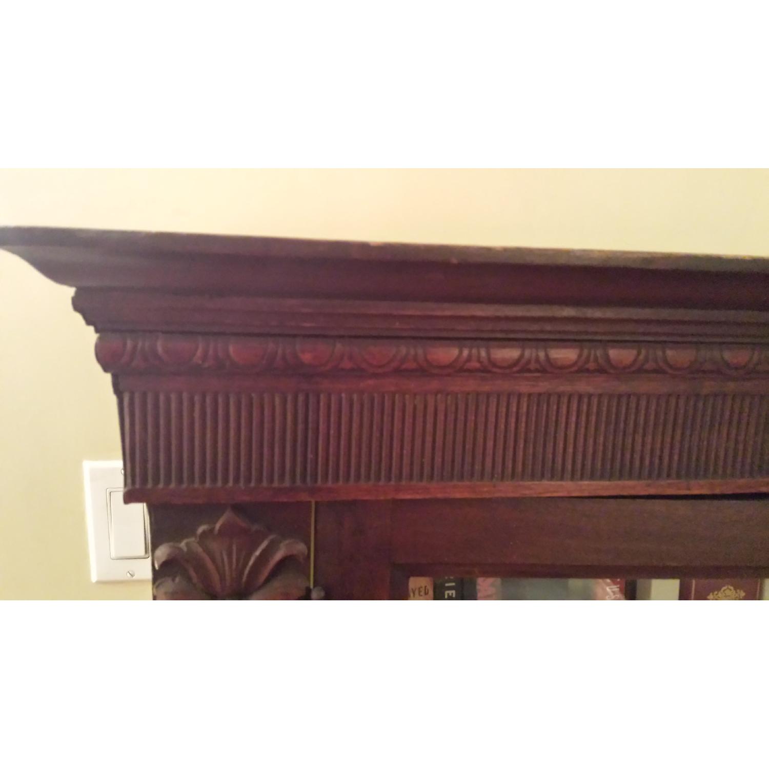 1920's Antique Bookcase w/ 3 Doors & Adjustable Shelves - image-2