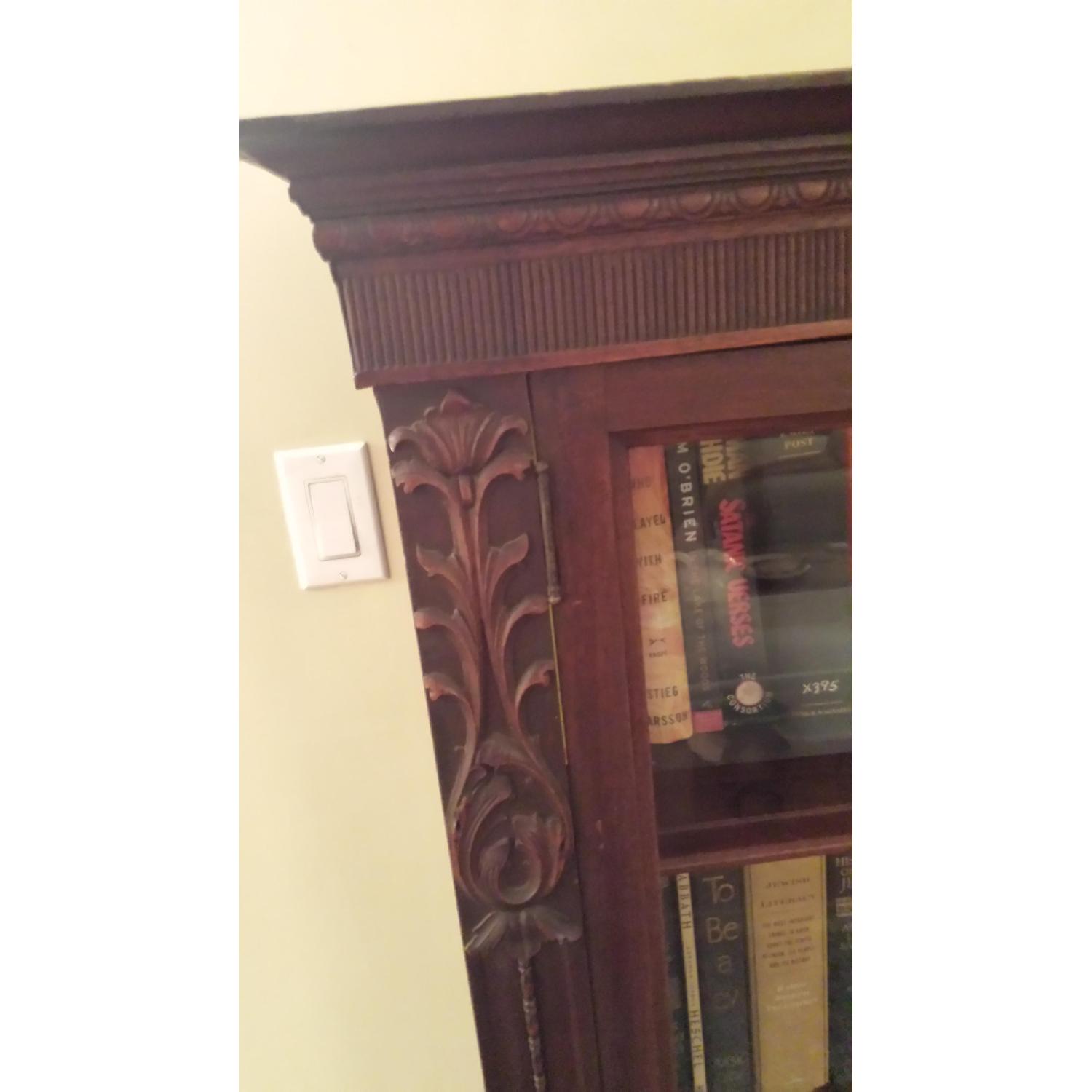 1920's Antique Bookcase w/ 3 Doors & Adjustable Shelves - image-3