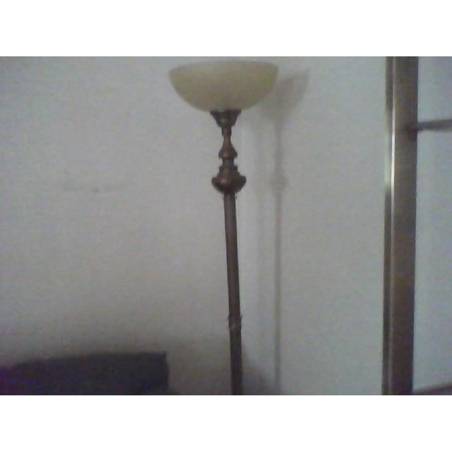 Macy's Antique Brass Floor Lamp - image-1