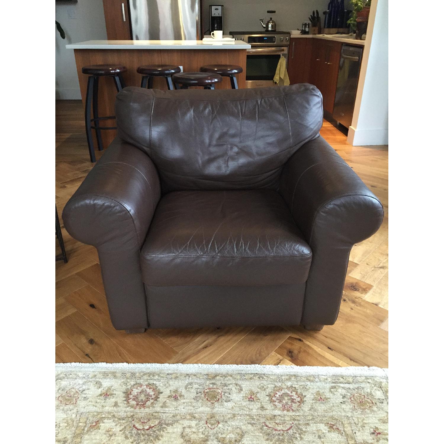 Ikea Leather Arm Chair - image-1