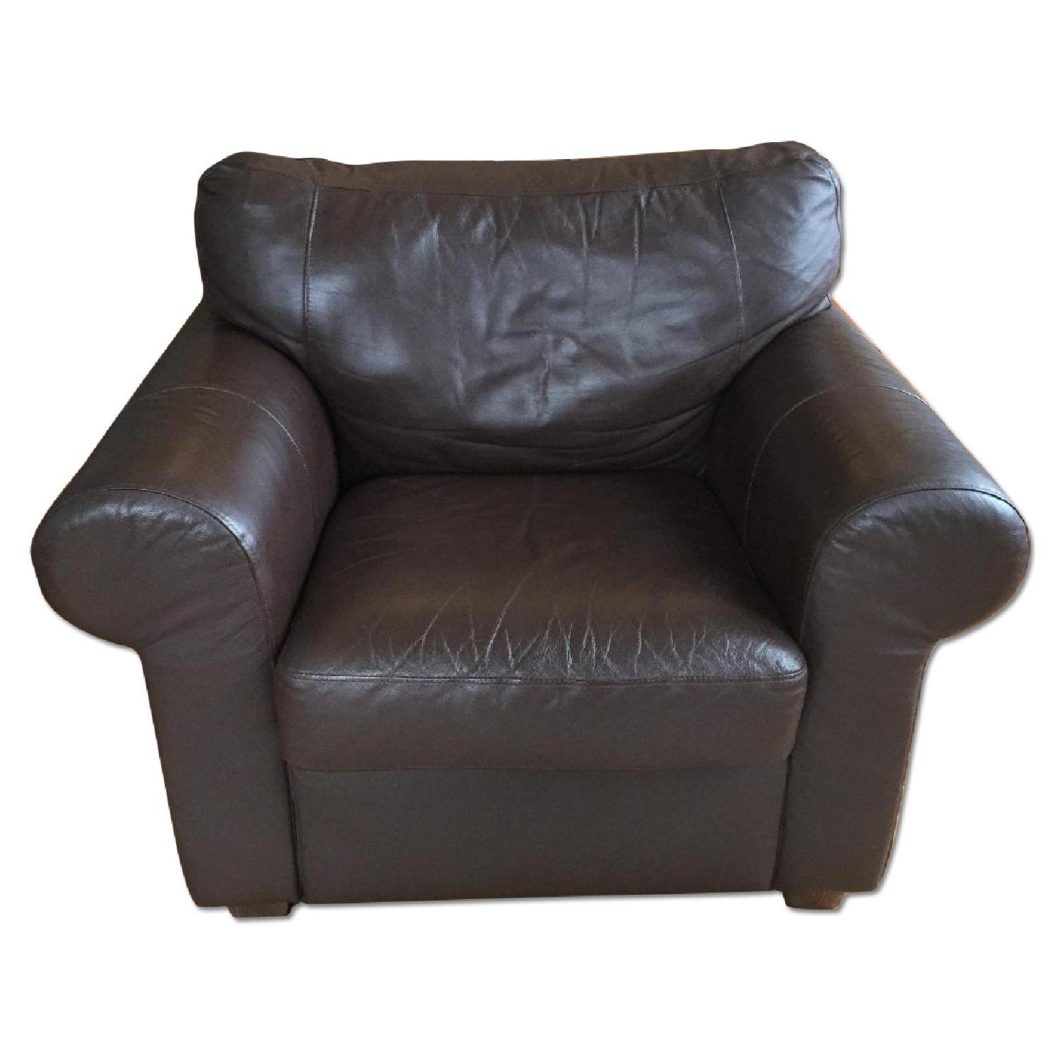 Ikea Leather Arm Chair - image-0