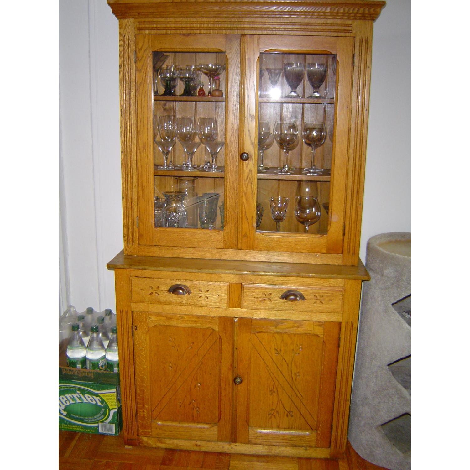 Antique Early American Sideboard Hutch - image-1