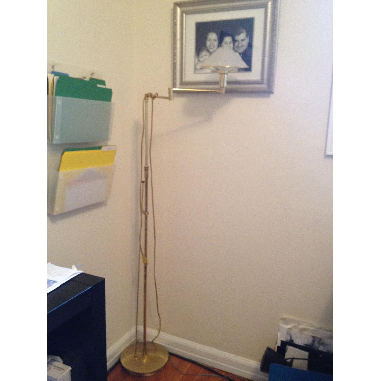 Holtkoetter Swing Arm Halogen Lamp -Brass with Marble Shade - image-1