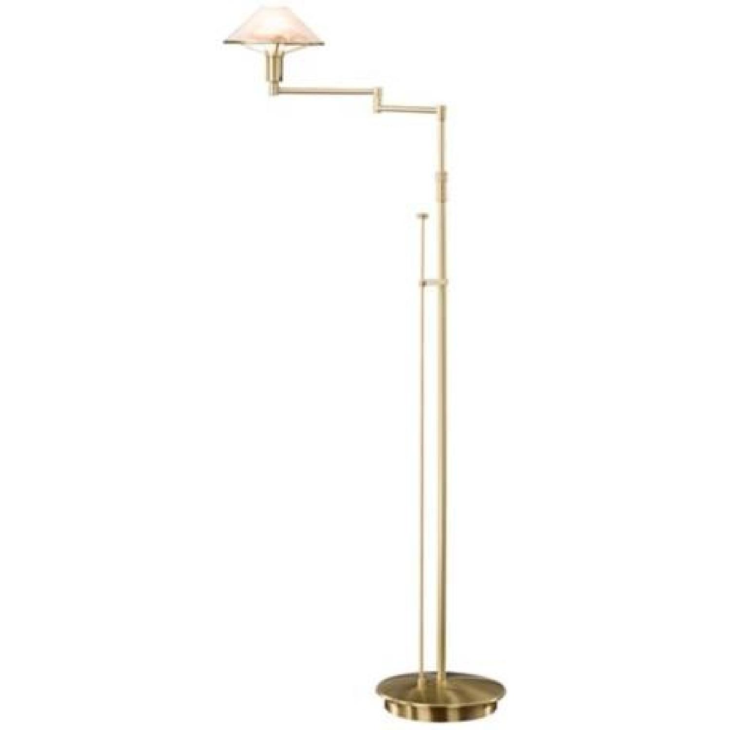Holtkoetter Swing Arm Halogen Lamp -Brass with Marble Shade - image-3