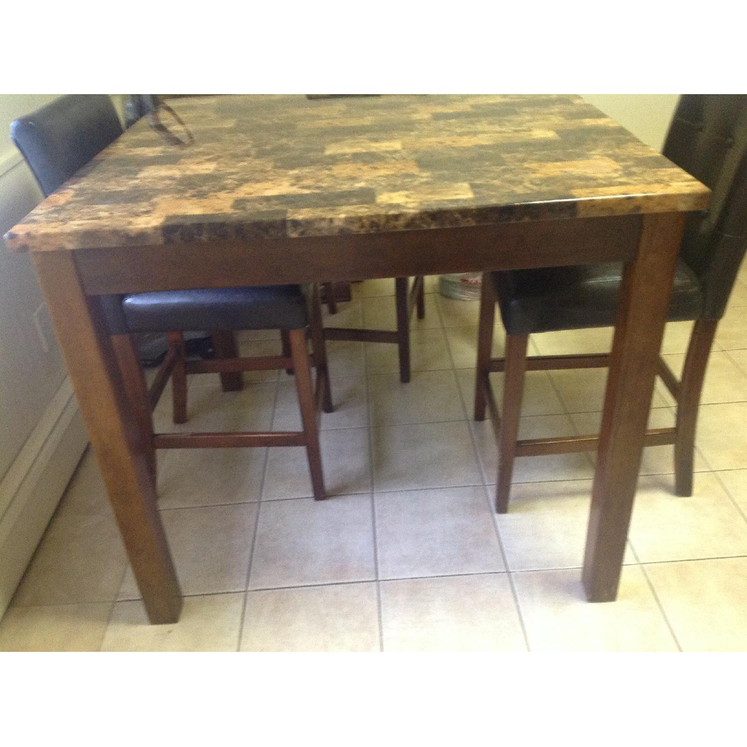 Ashley's Marble Top Dining Room Table w/ 4 Chairs - image-2