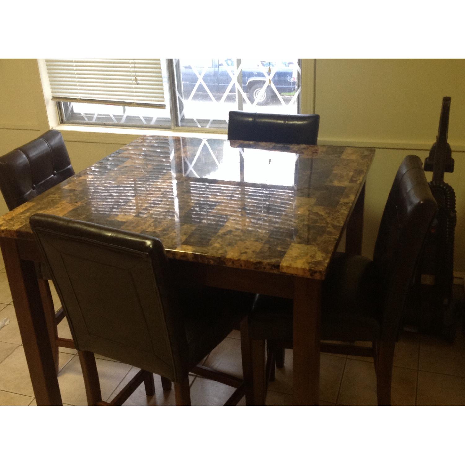 Ashley's Marble Top Dining Room Table w/ 4 Chairs - image-7