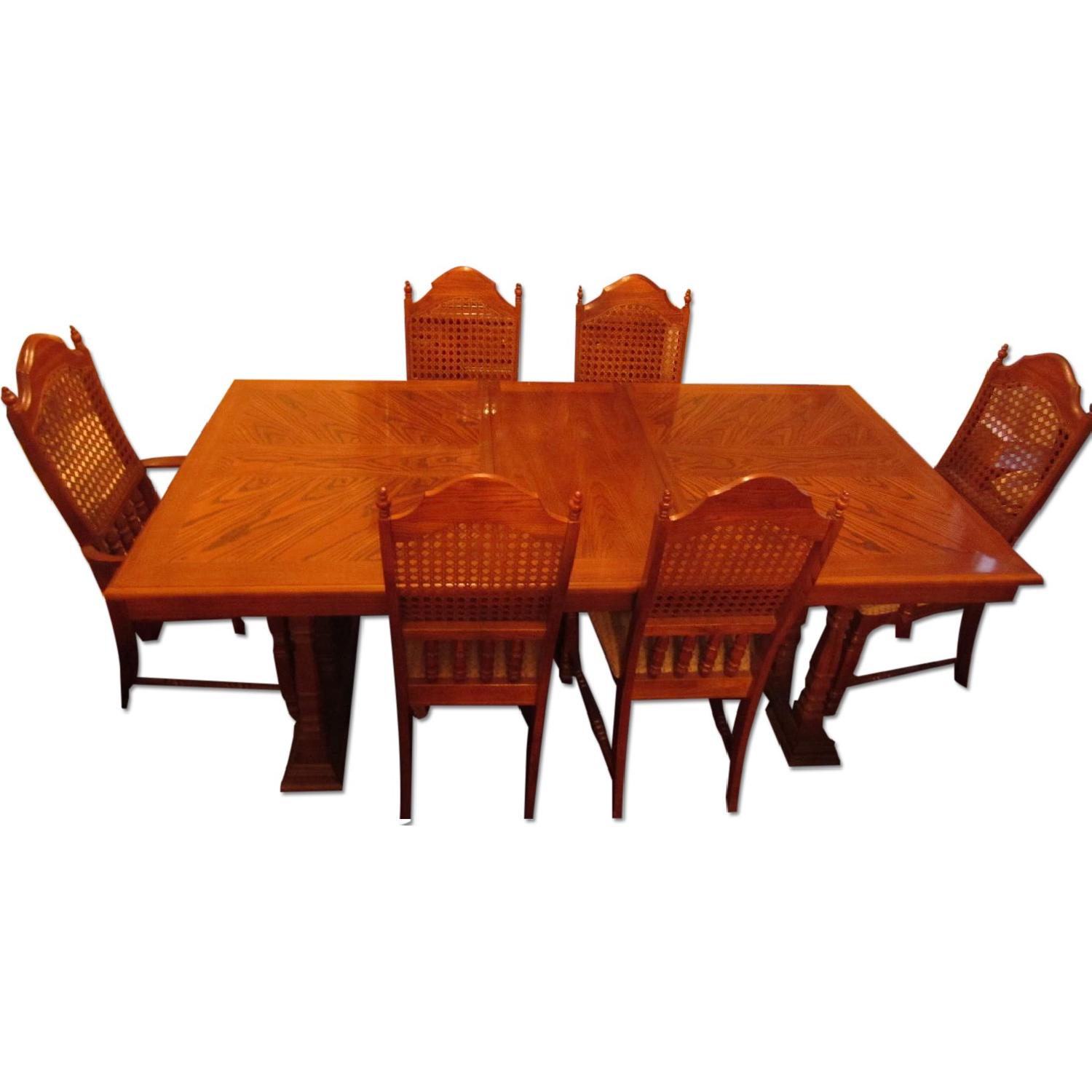 Extendable Wooden Dining Set - AptDeco