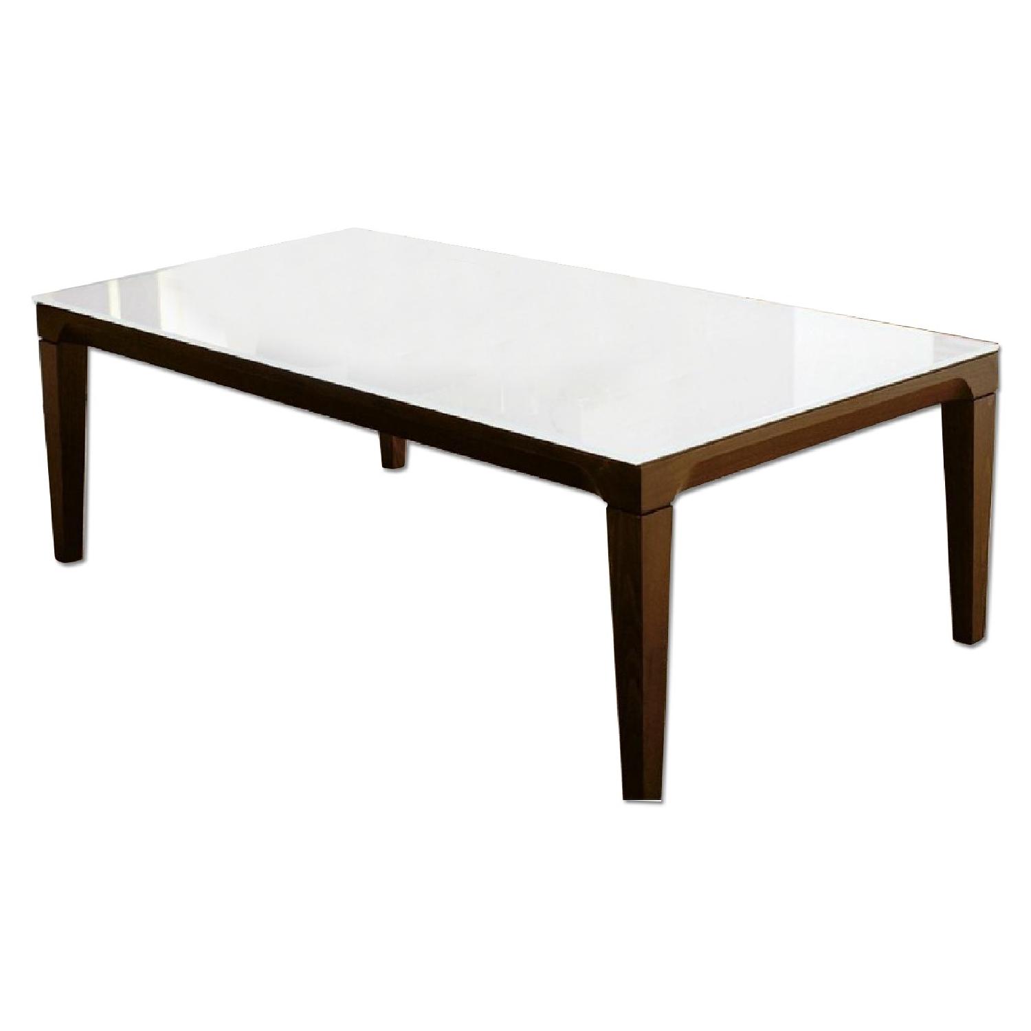 Calligaris Vogue Espresso Stained Wood Coffee Table w/ Blue/Green