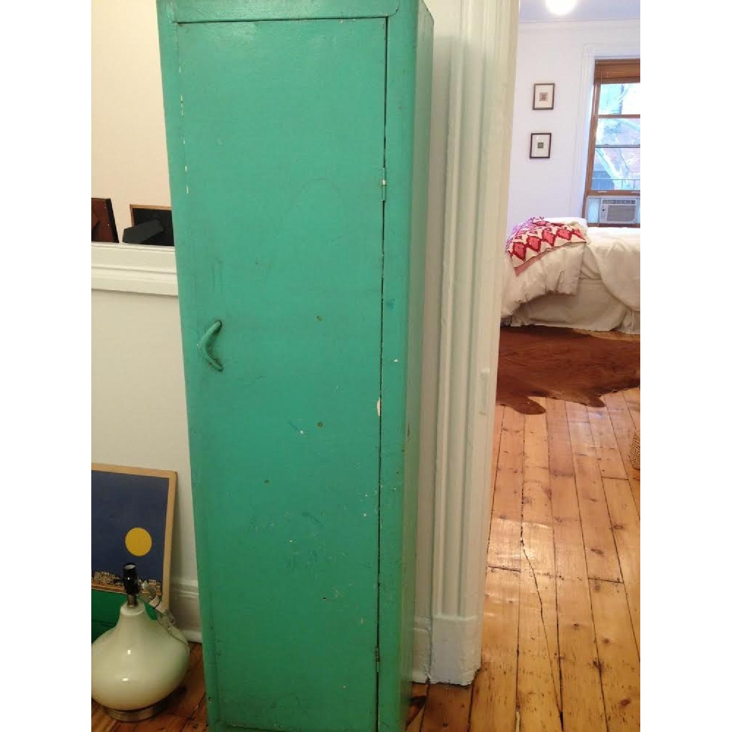Vintage Teal Metal Locker Cabinet - image-5