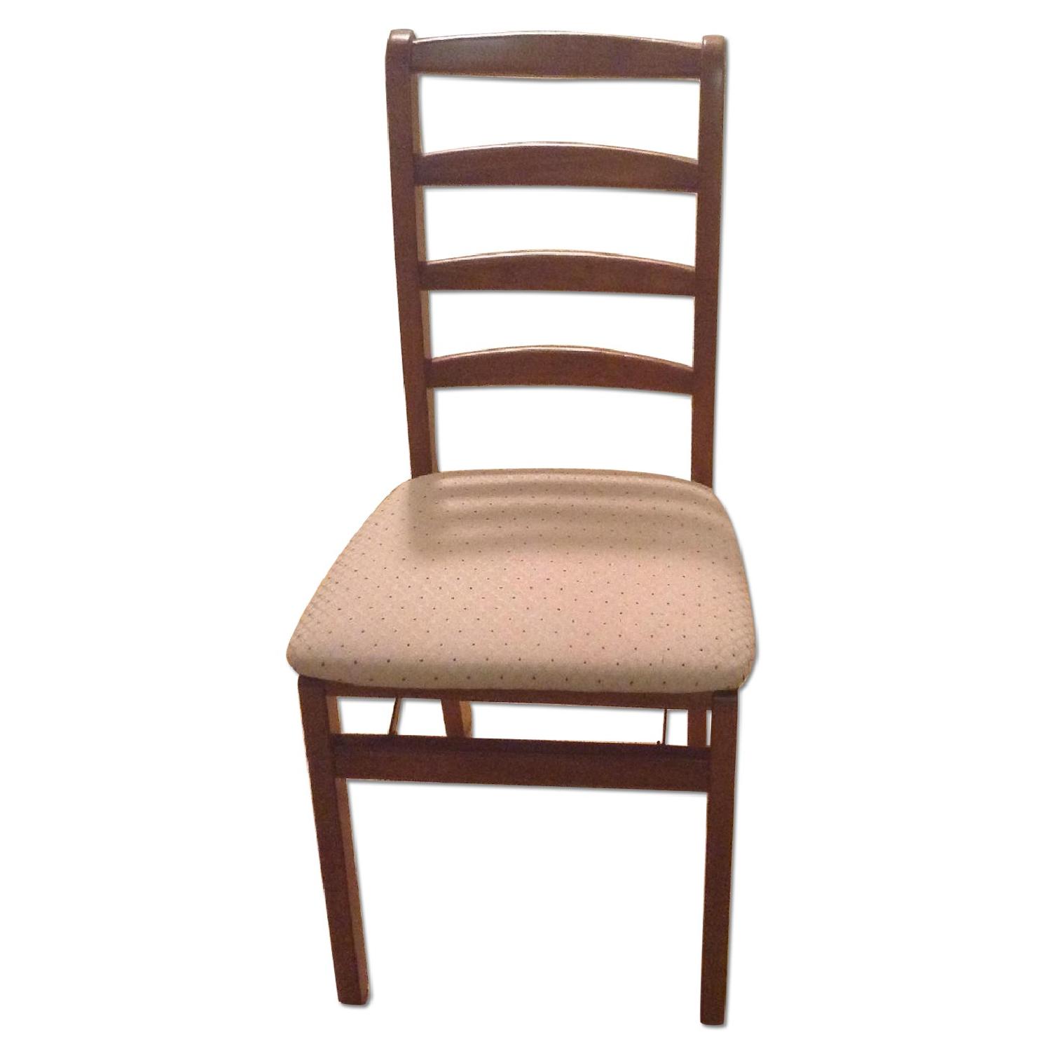 Stakmore Cherry Oak Folding Dinner Chairs Set of 4 AptDeco