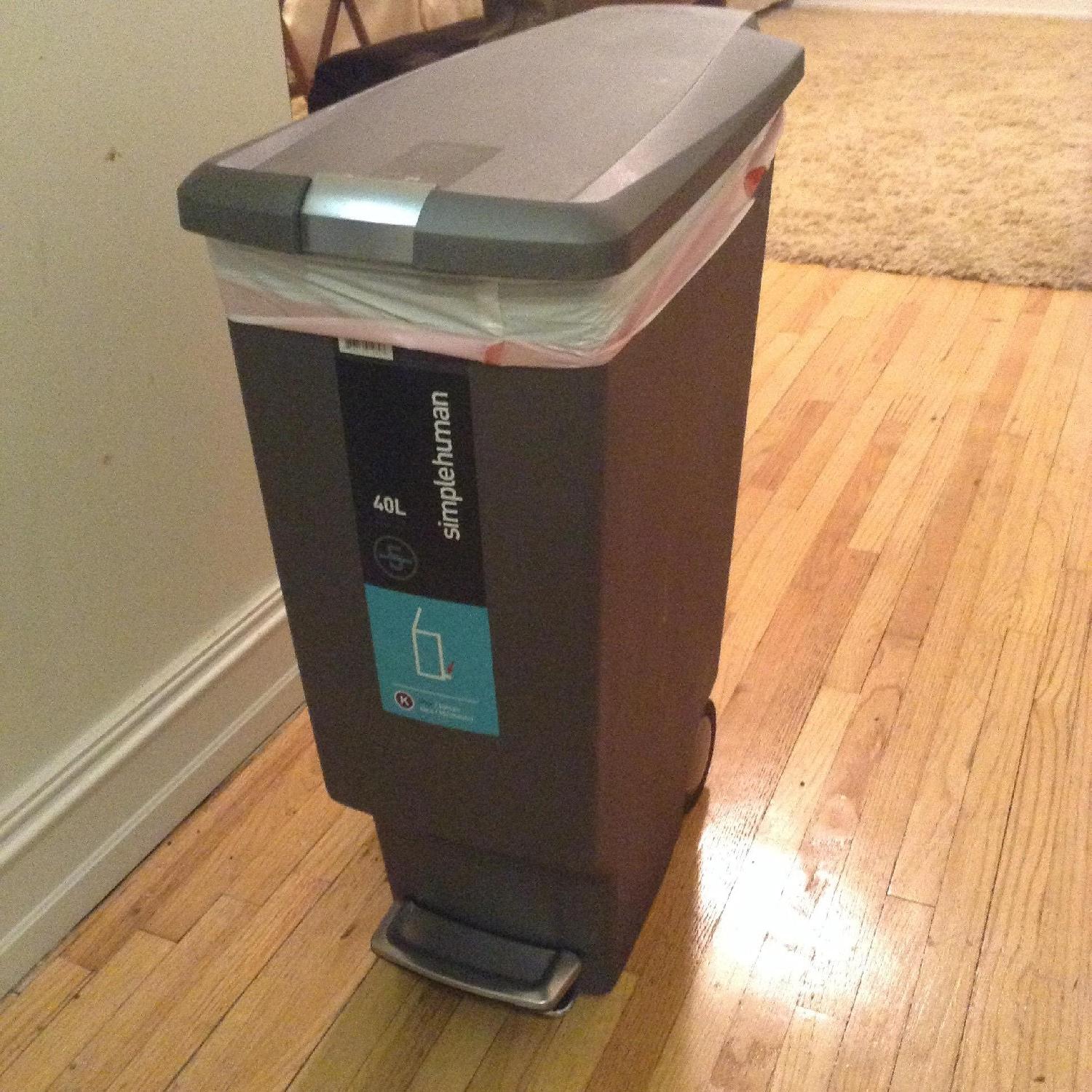 SimpleHuman 40 Liter Tamper-Proof Covered Slim Trash Can - image-2