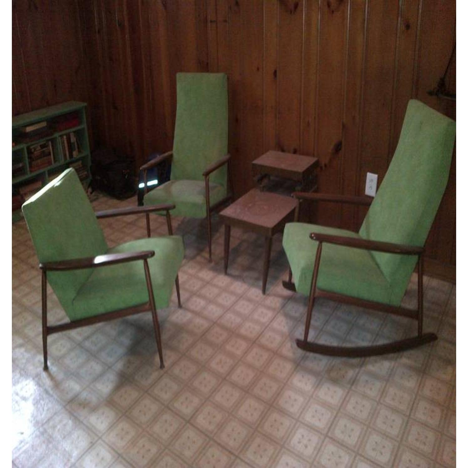 Vintage Green Chairs - Set of 3 - image-1