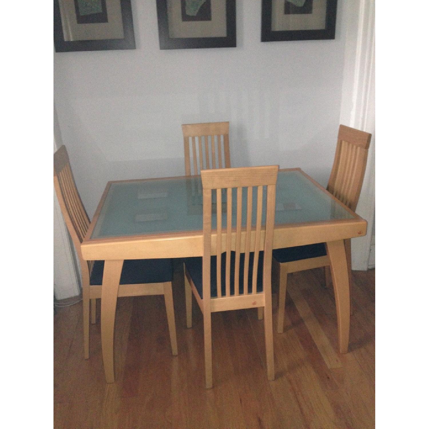 Calligaris Bon Ton Glass Extension Dining Table w/ 4 Chairs - image-1