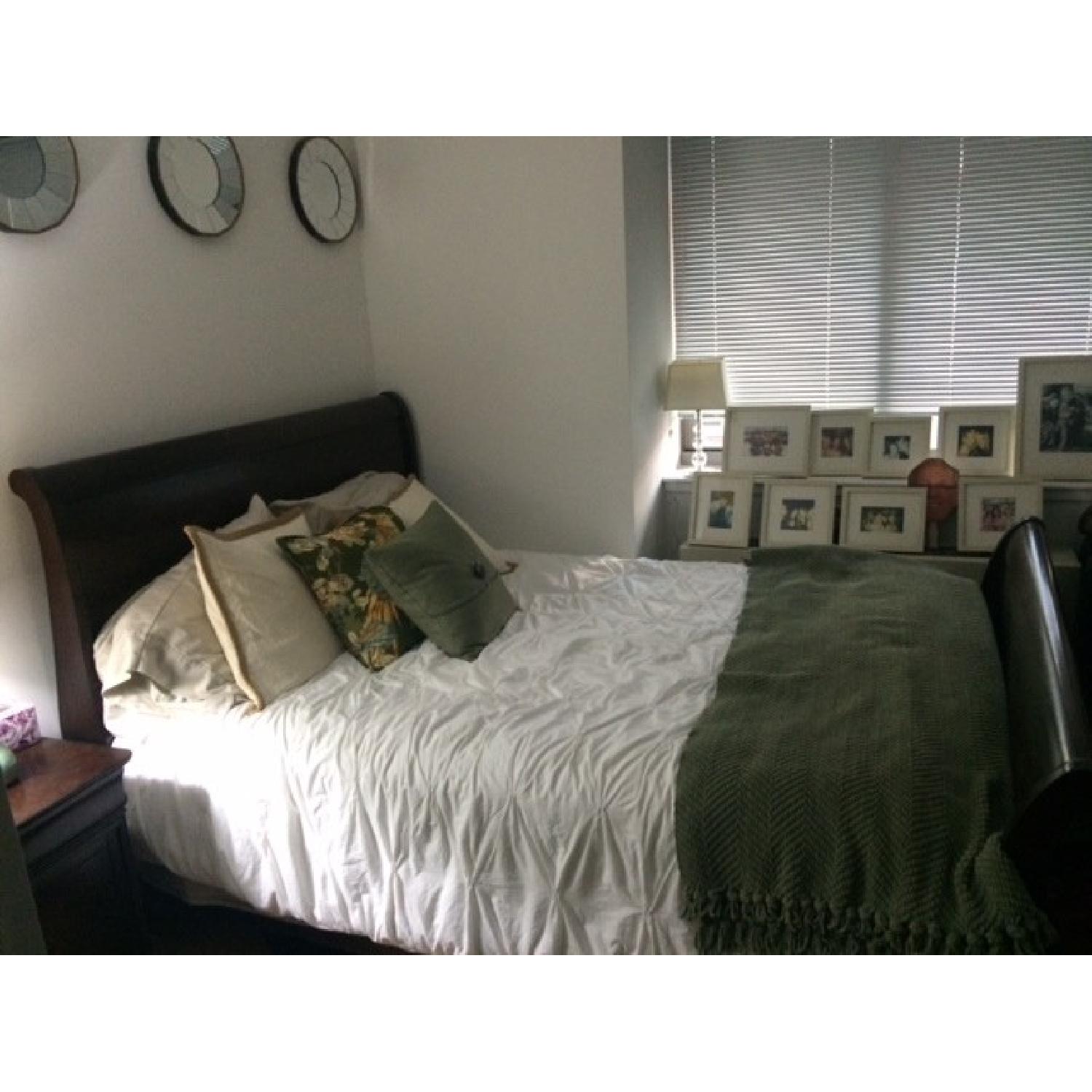 Macy's Cherry Wood Sleigh Bed - image-4