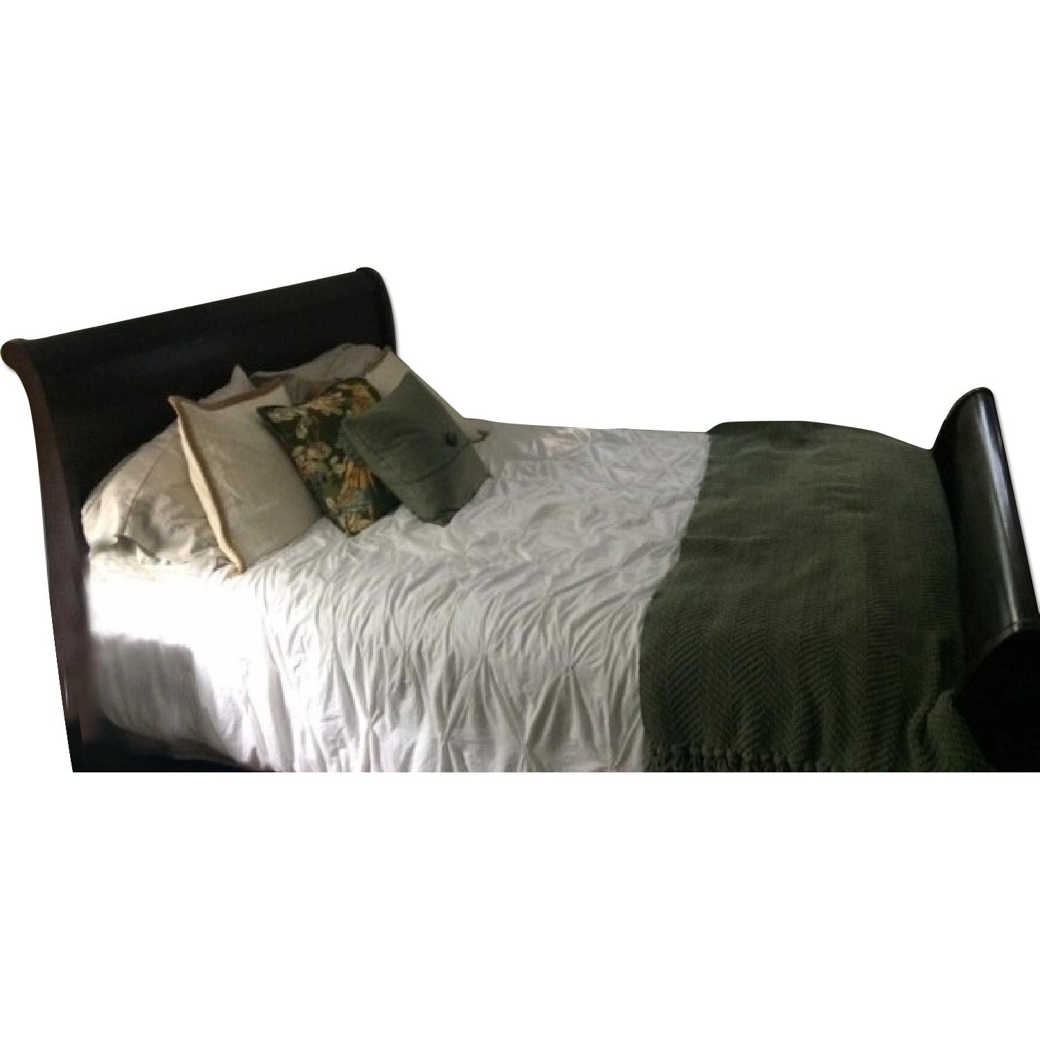 Macy's Cherry Wood Sleigh Bed - image-0