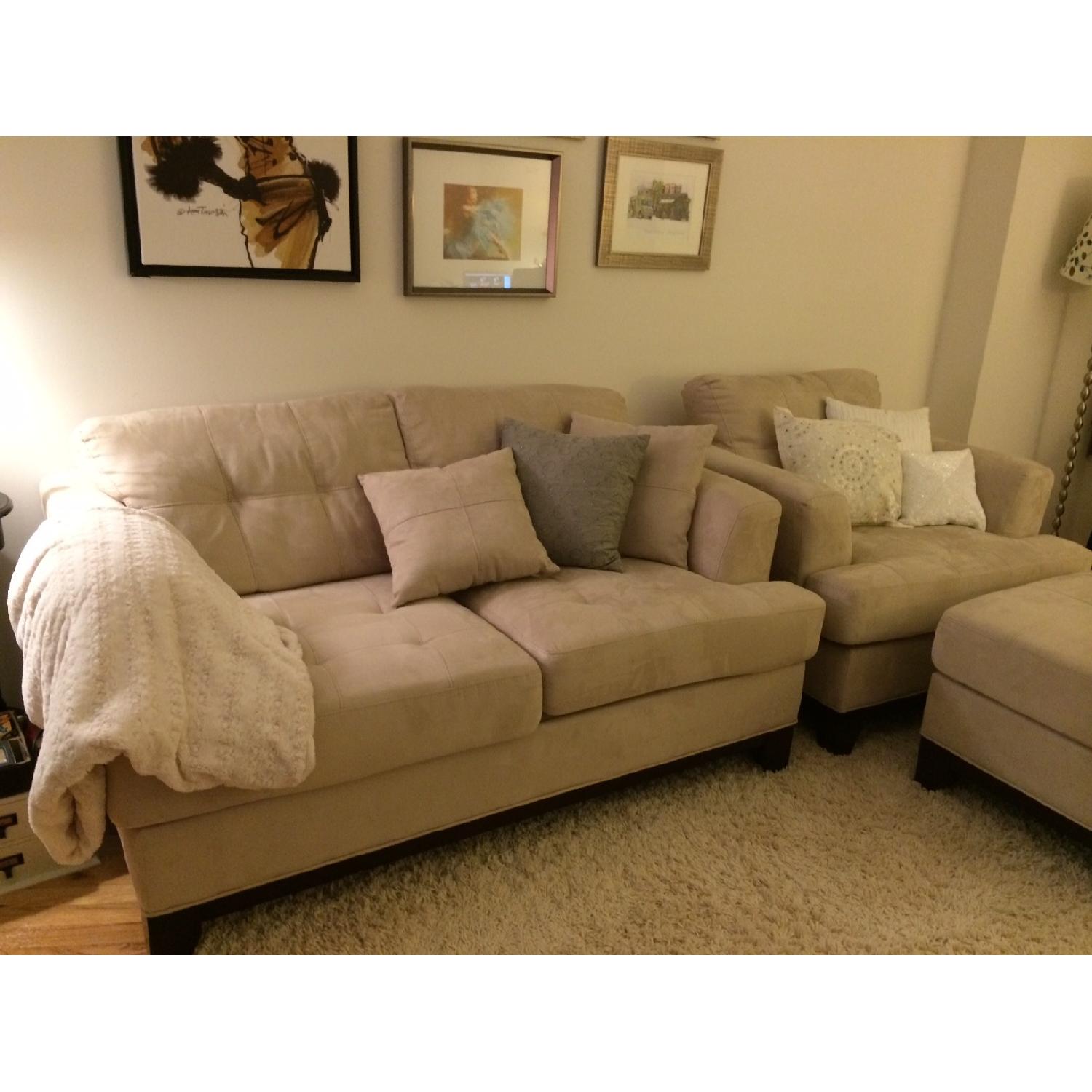 Cindy Crawford Home Collection Love Seat + Chair & Ottoman - image-3