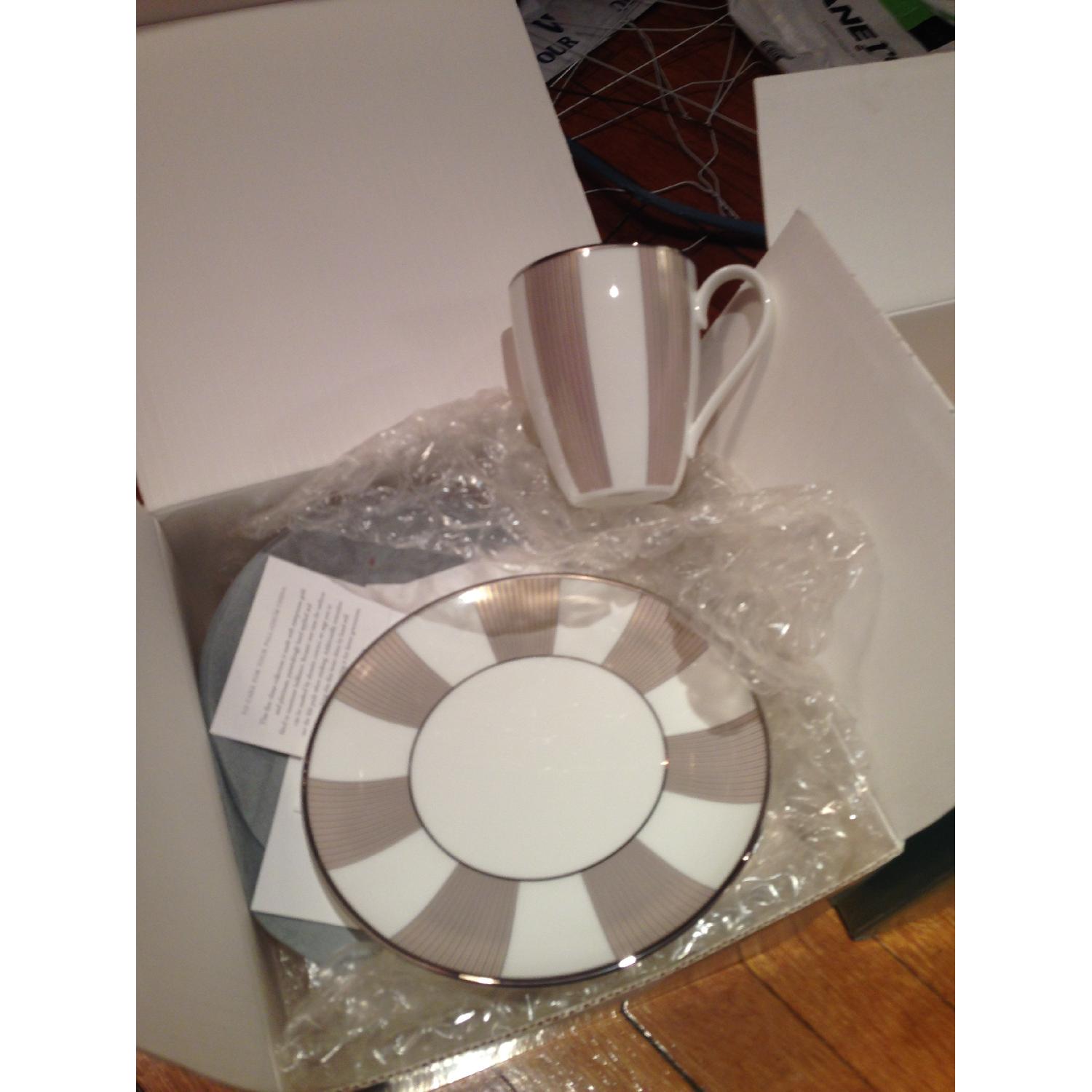 Tiffany & Co. Palladium Mugs and Salad Desert Plates - image-1