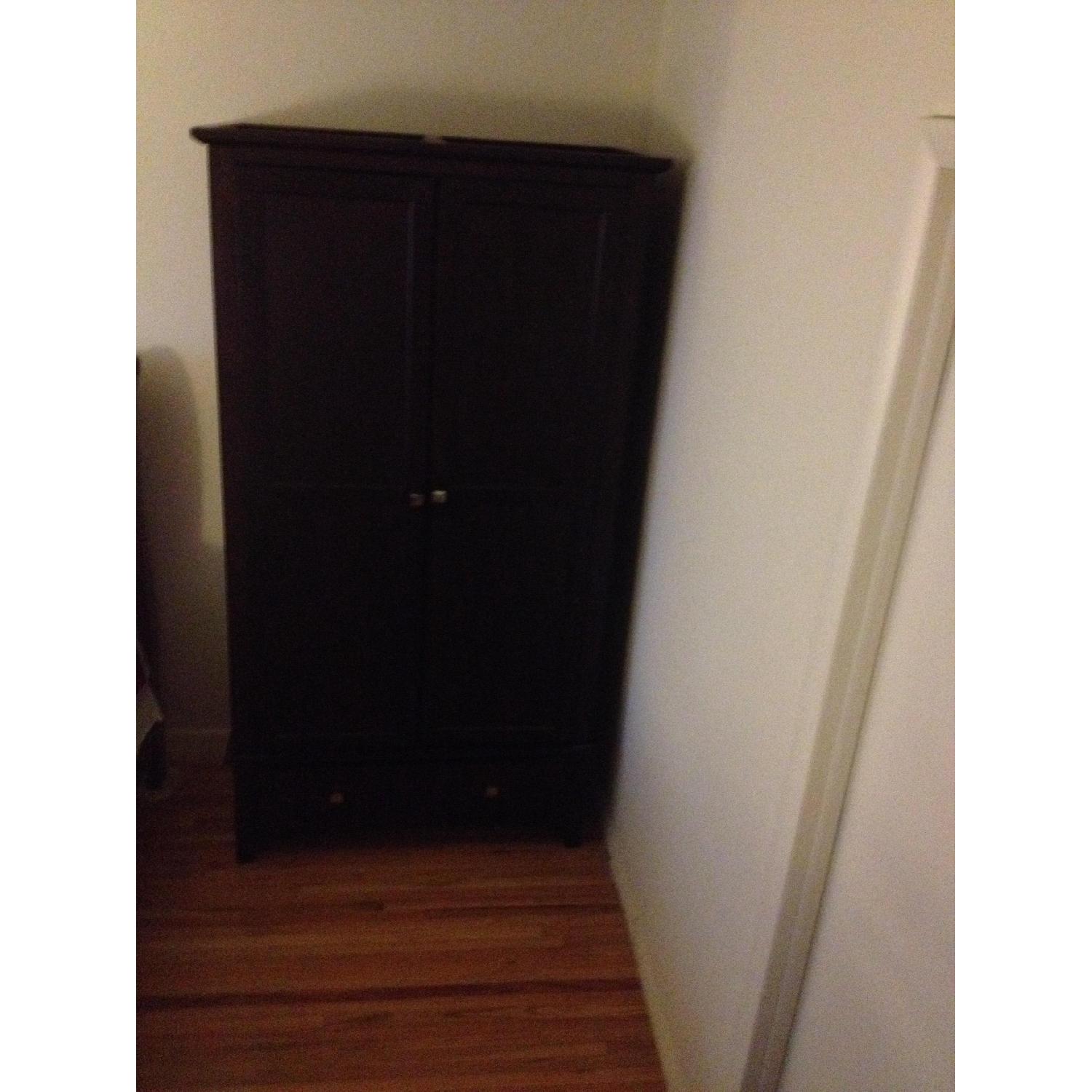 Bob's Furniture Dark Wood Armoire AptDeco