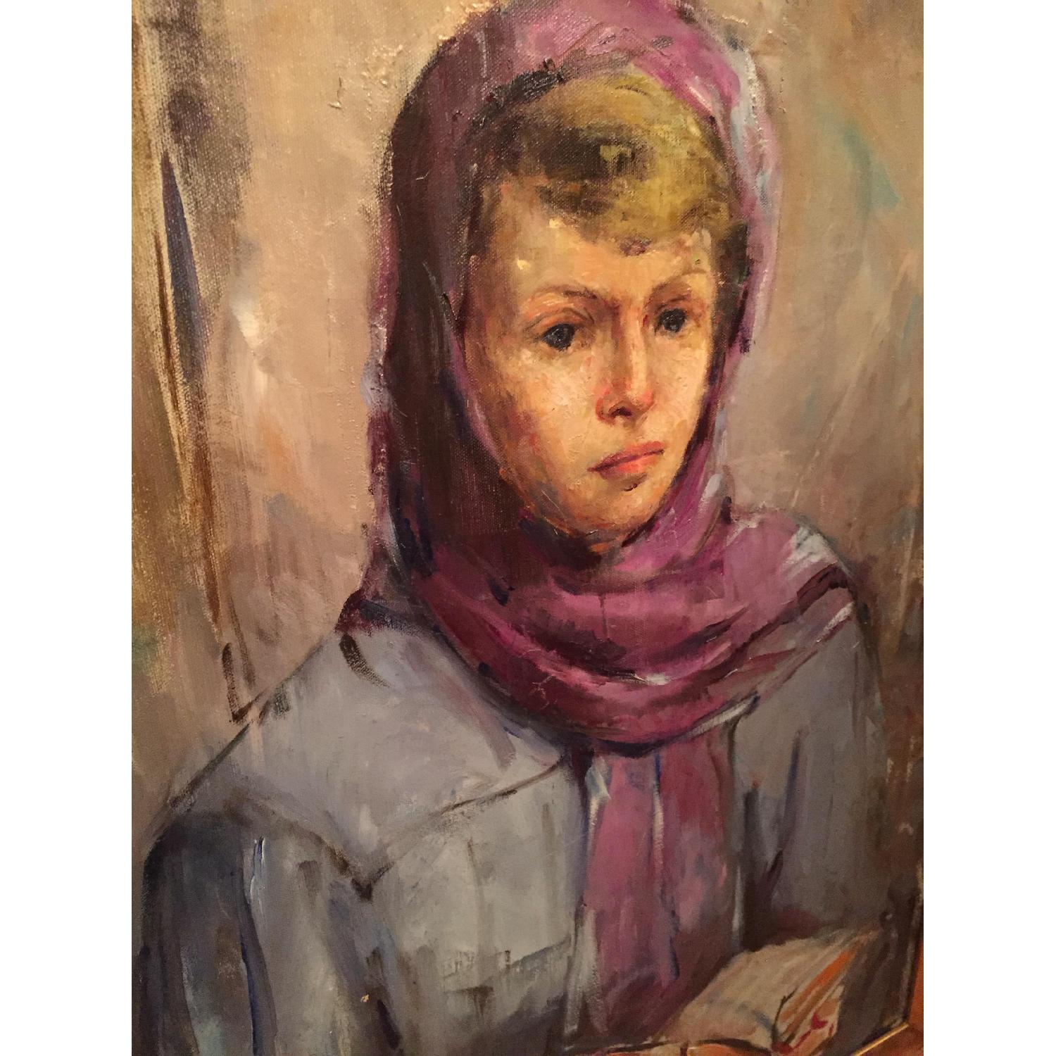 Lady Reading A Book Oil Painting Canvas - image-3