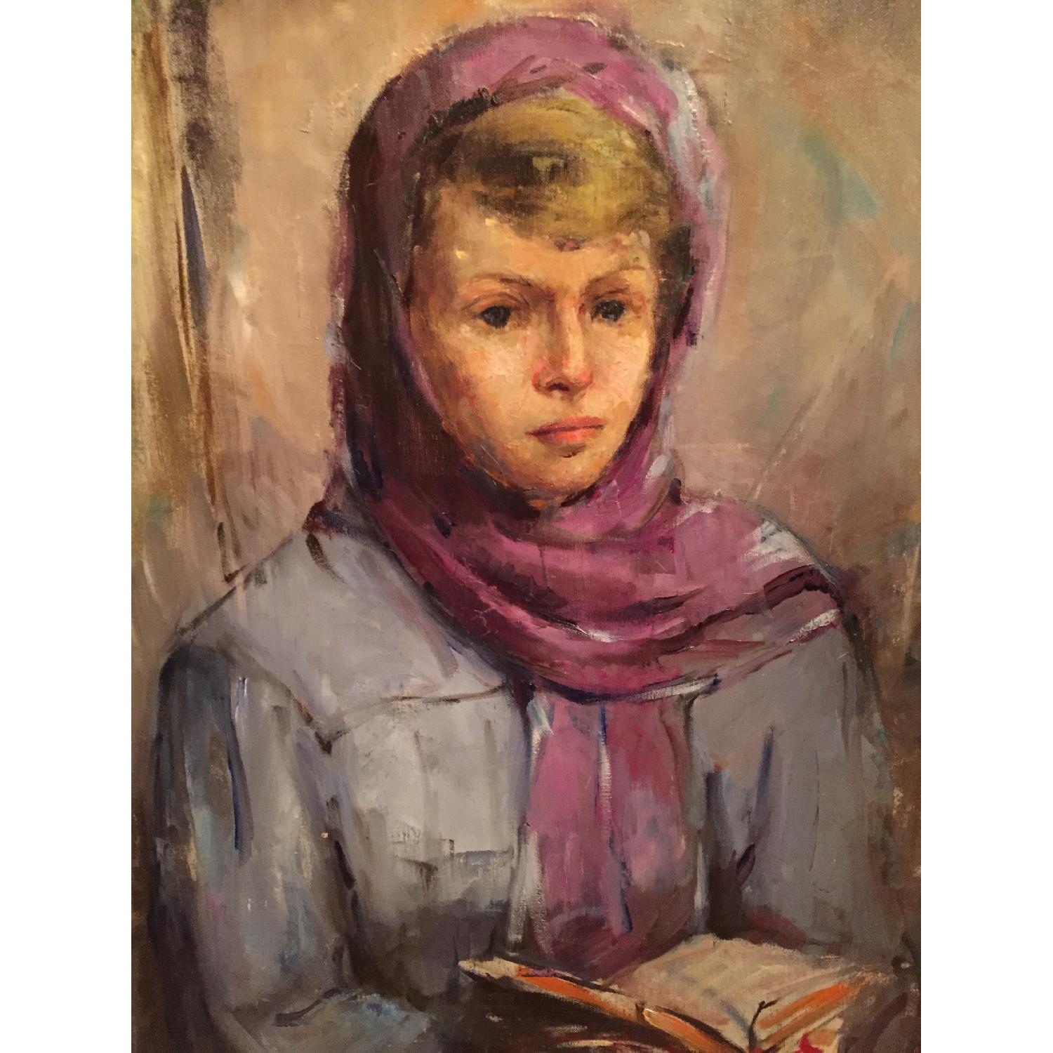 Lady Reading A Book Oil Painting Canvas - image-4