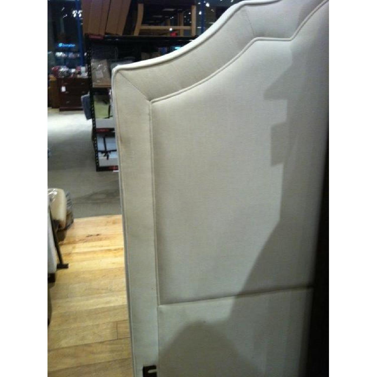 Restoration Hardware White Velvet Queen Headboard - image-2