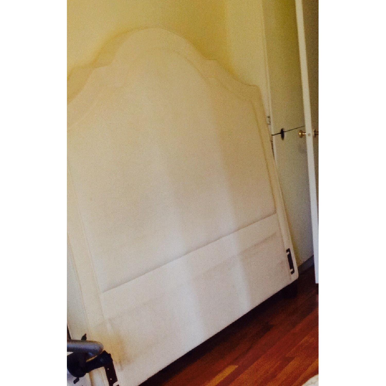 Restoration Hardware White Velvet Queen Headboard - image-3