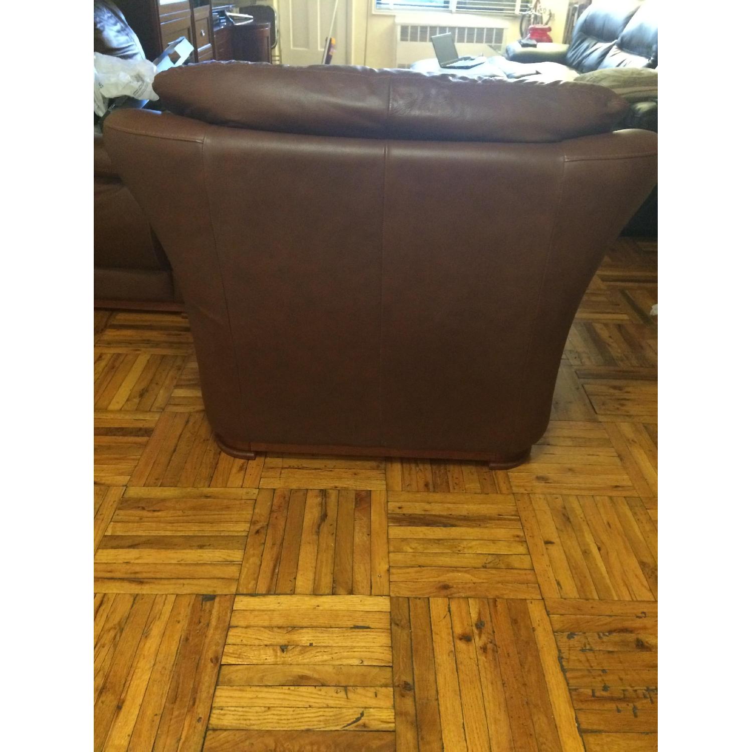 Chocolate Brown Leather Sofa Set - image-2