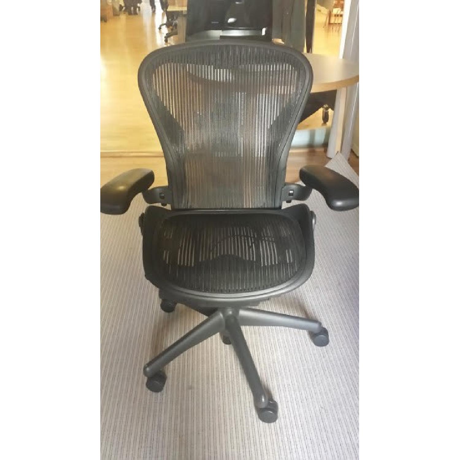 Herman Miller Black Mesh Aeron Chairs - image-1