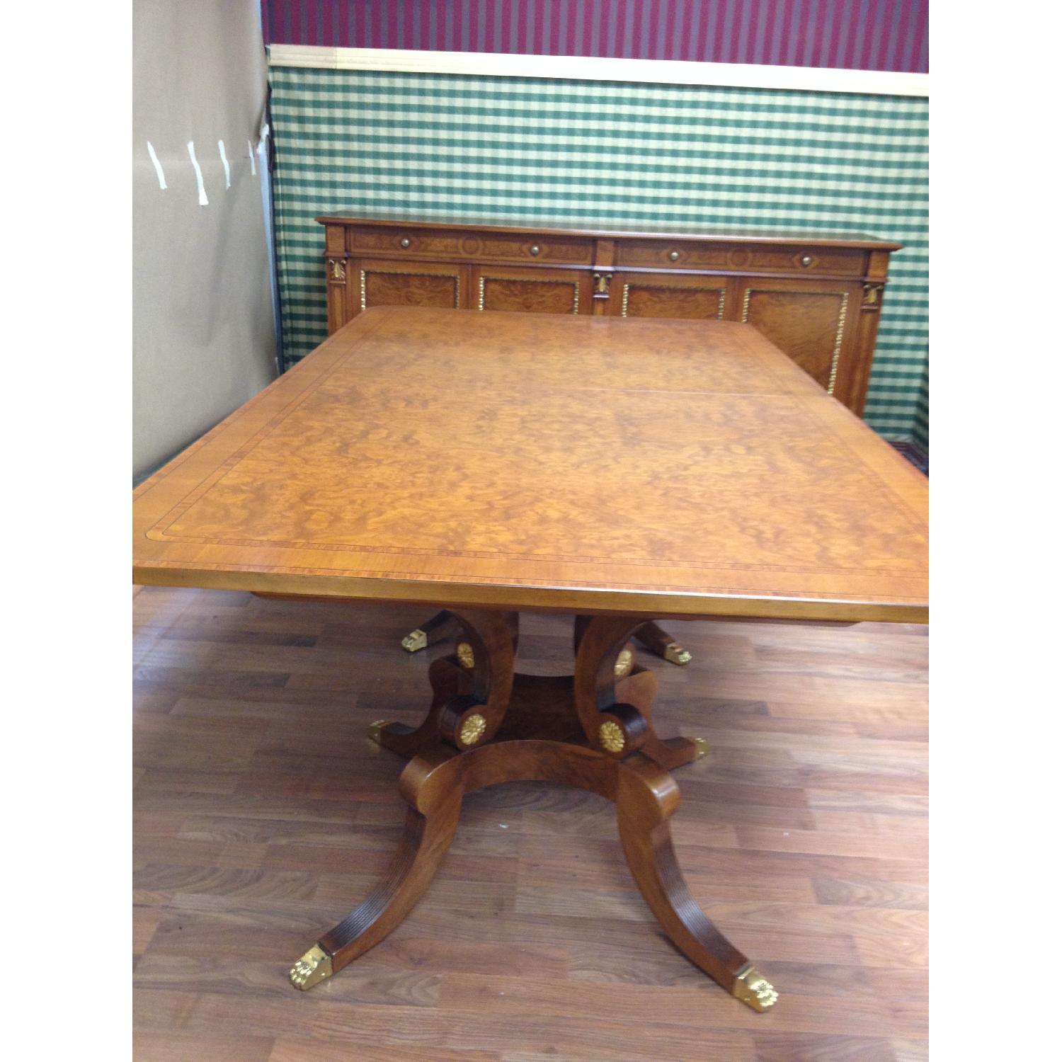 Francesco Molon Giemme Double Pedestal Dining Table w/ 2 Leaves - image-1