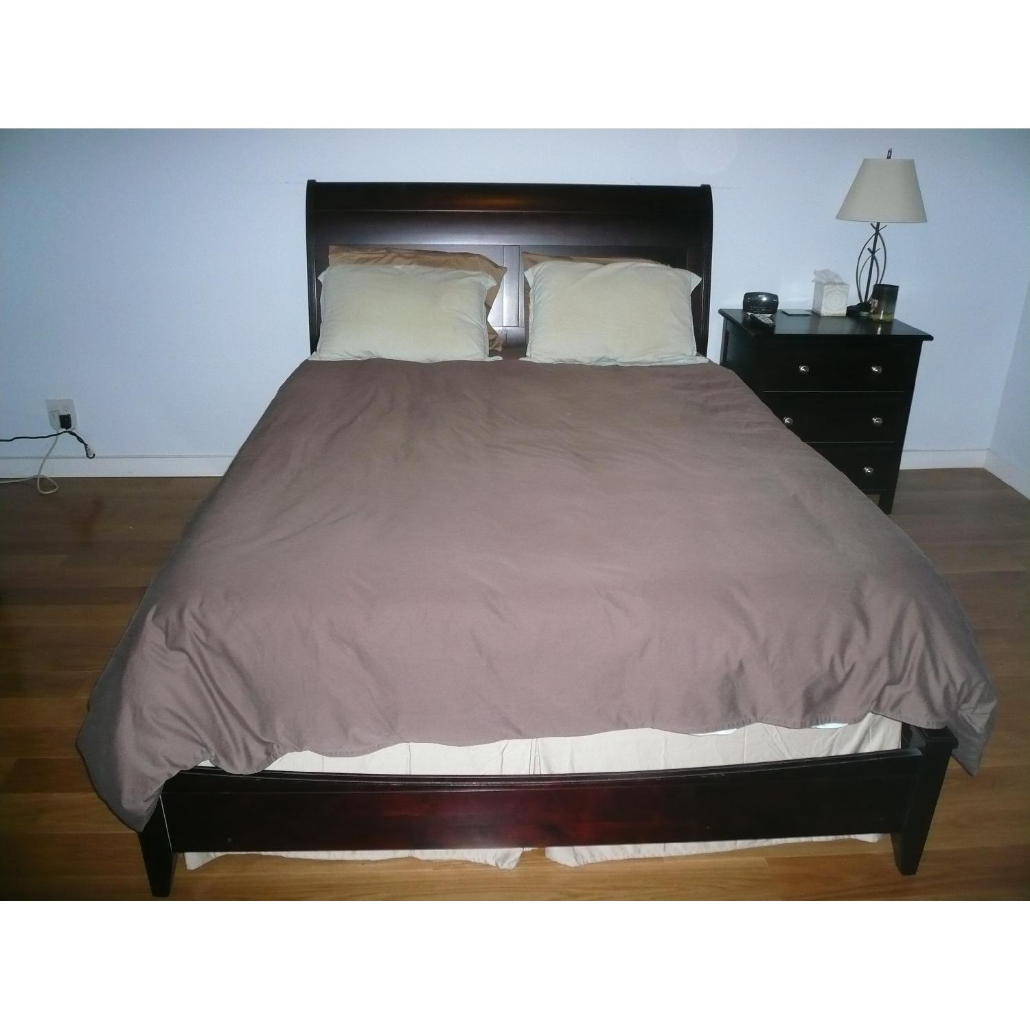 Macy's Solid Wood Queen Headboard and Frame AptDeco