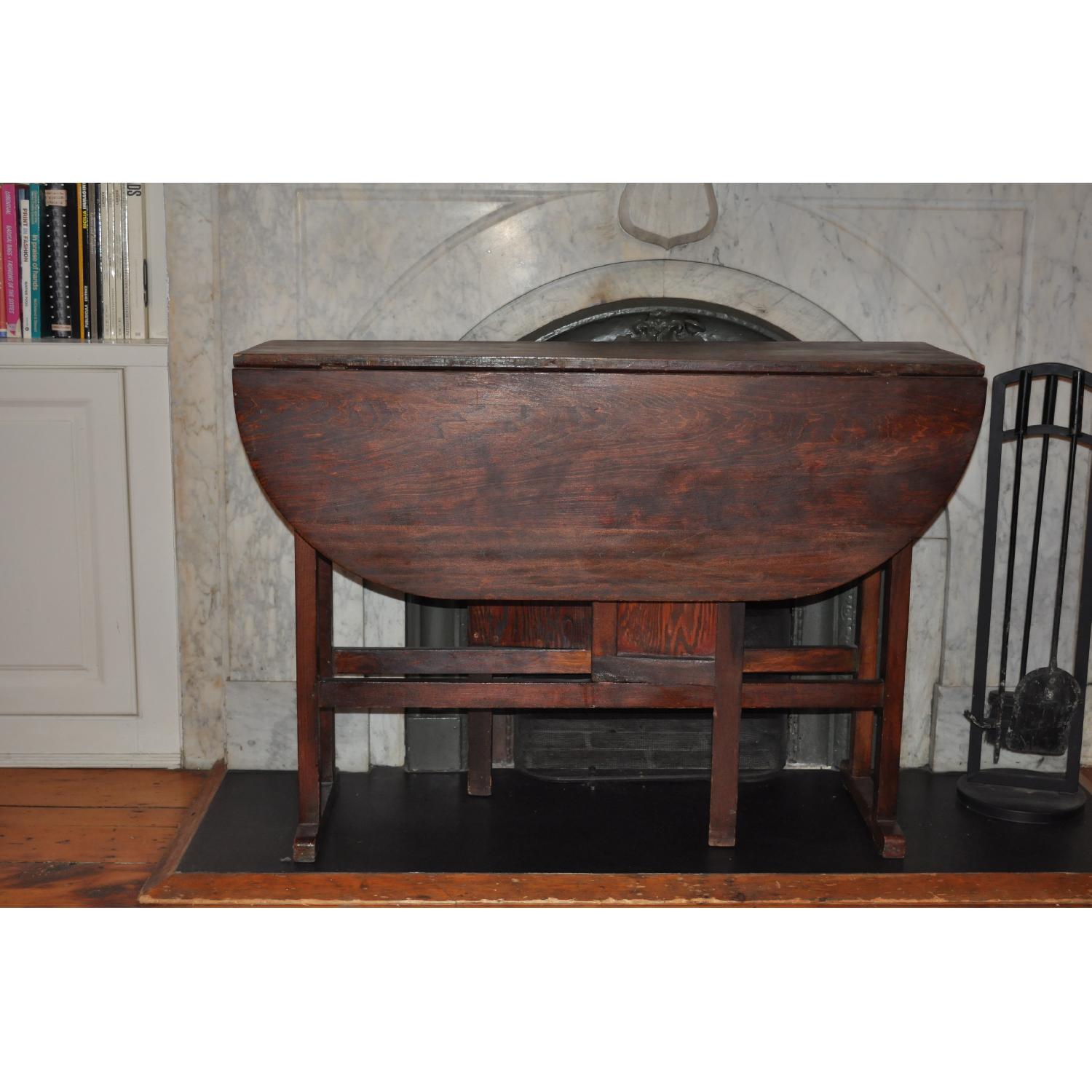 Vintage Wood Dining Table w/ Collapsible Leaves - image-1