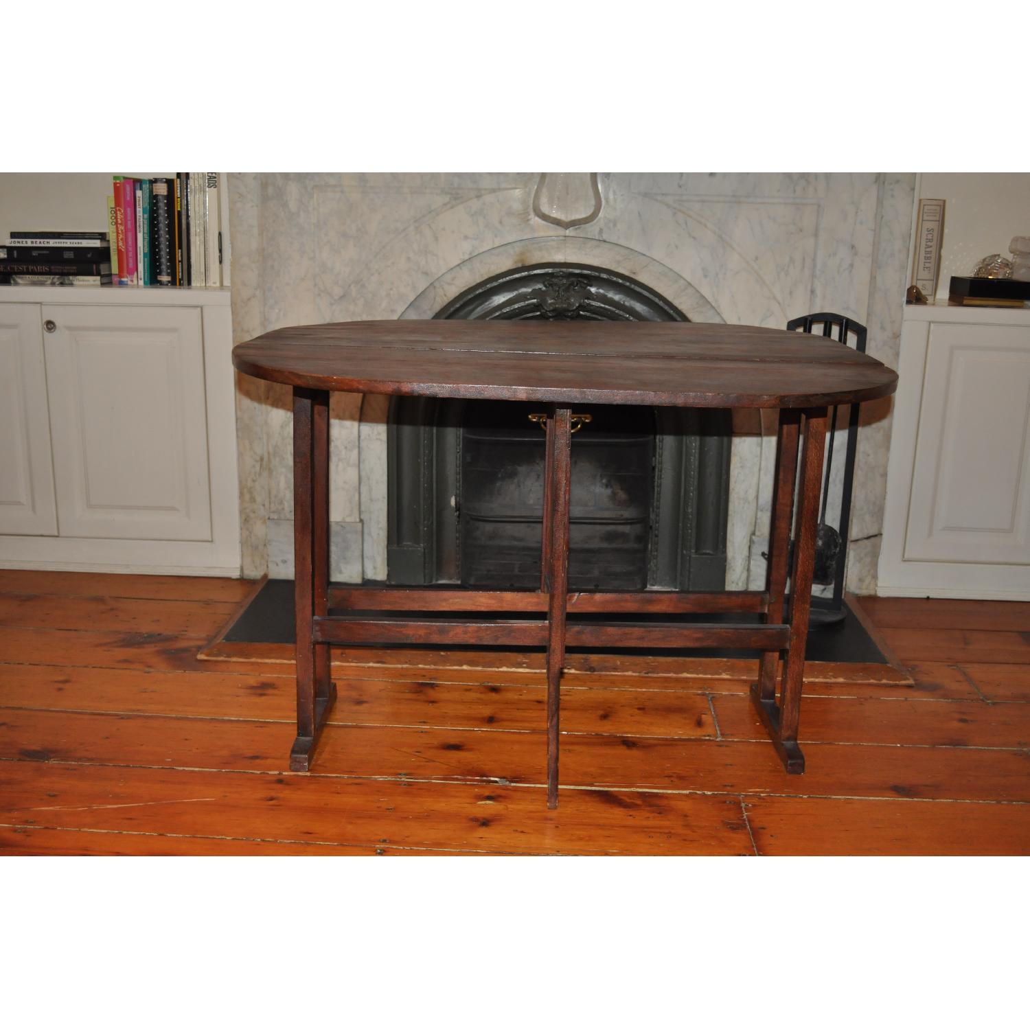 Vintage Wood Dining Table w/ Collapsible Leaves - image-3