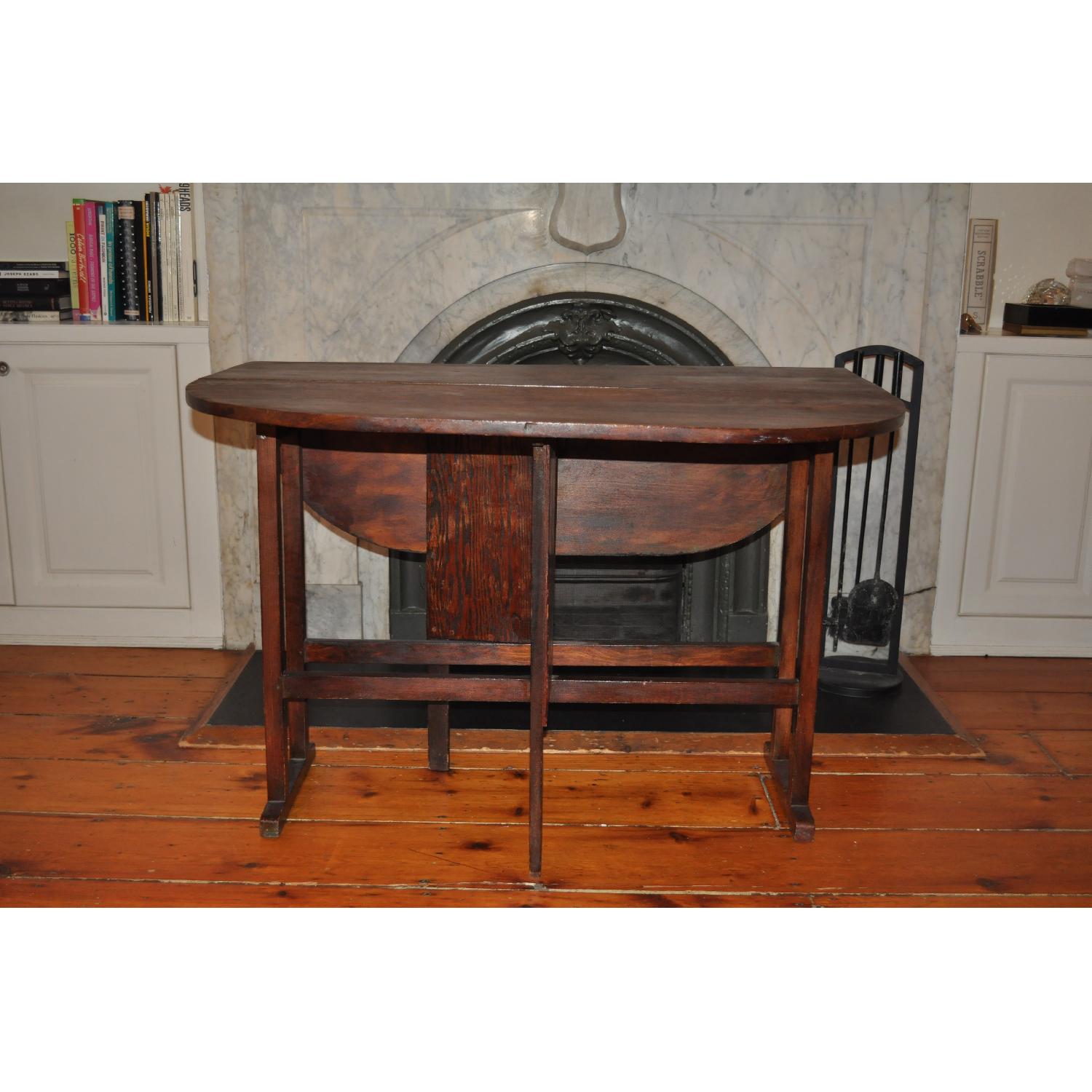Vintage Wood Dining Table w/ Collapsible Leaves - image-4