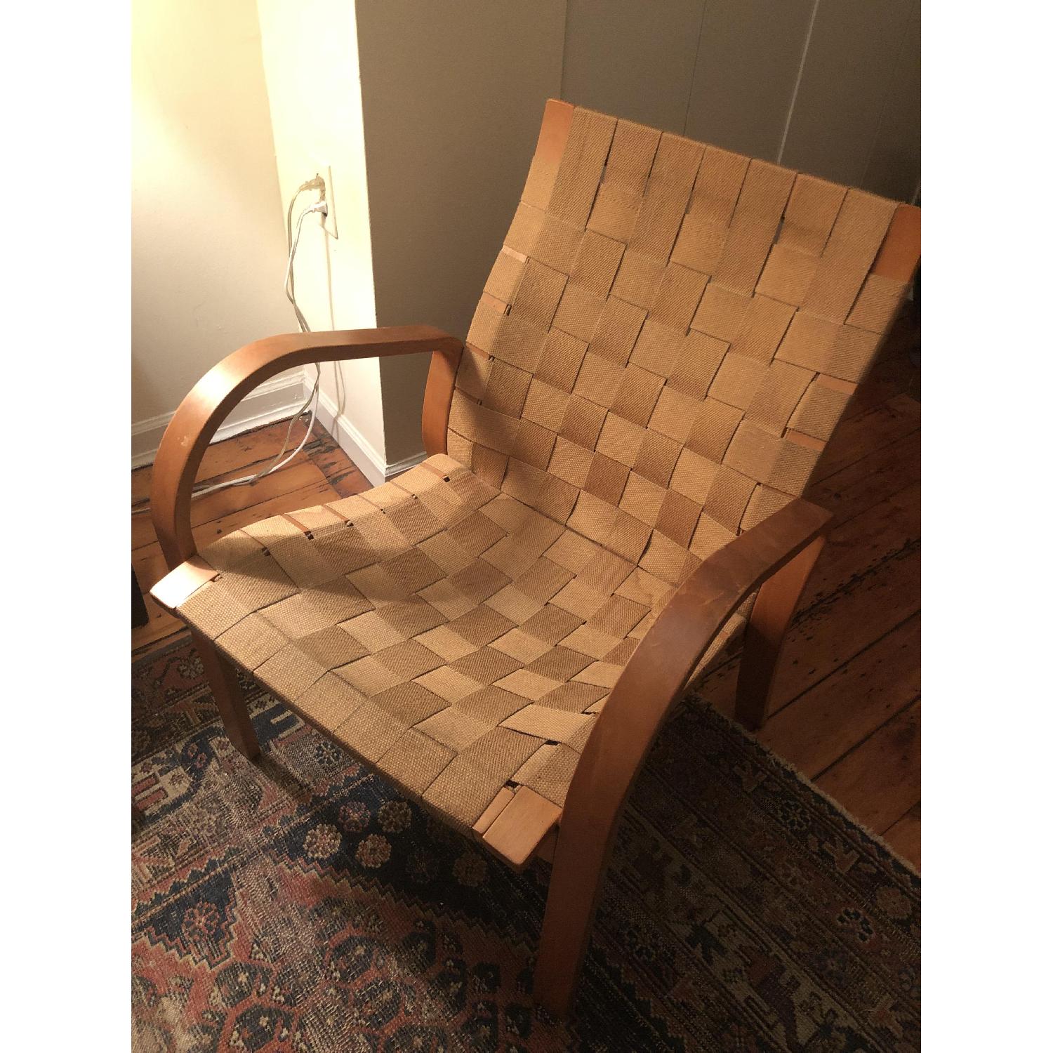 Modern Woven Wooden Armchair - image-2