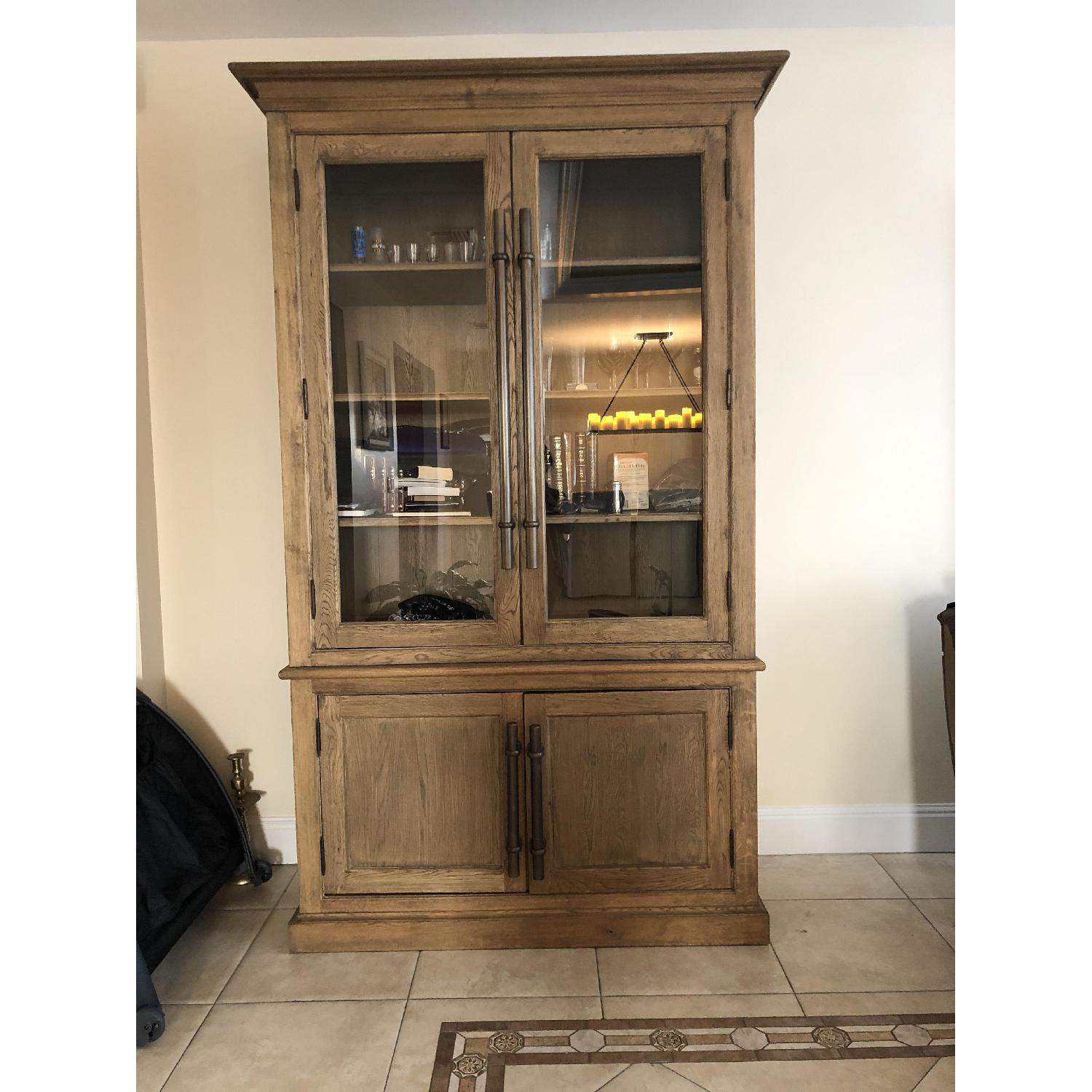 Restoration Hardware Glass DoubleDoor Sideboard & Hutch AptDeco