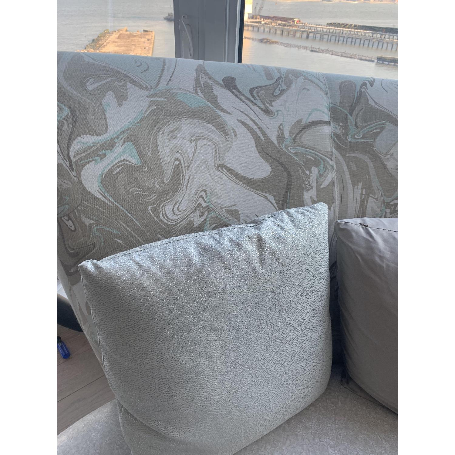 Italian Contemporary Fabric & Leather Sofa - image-2