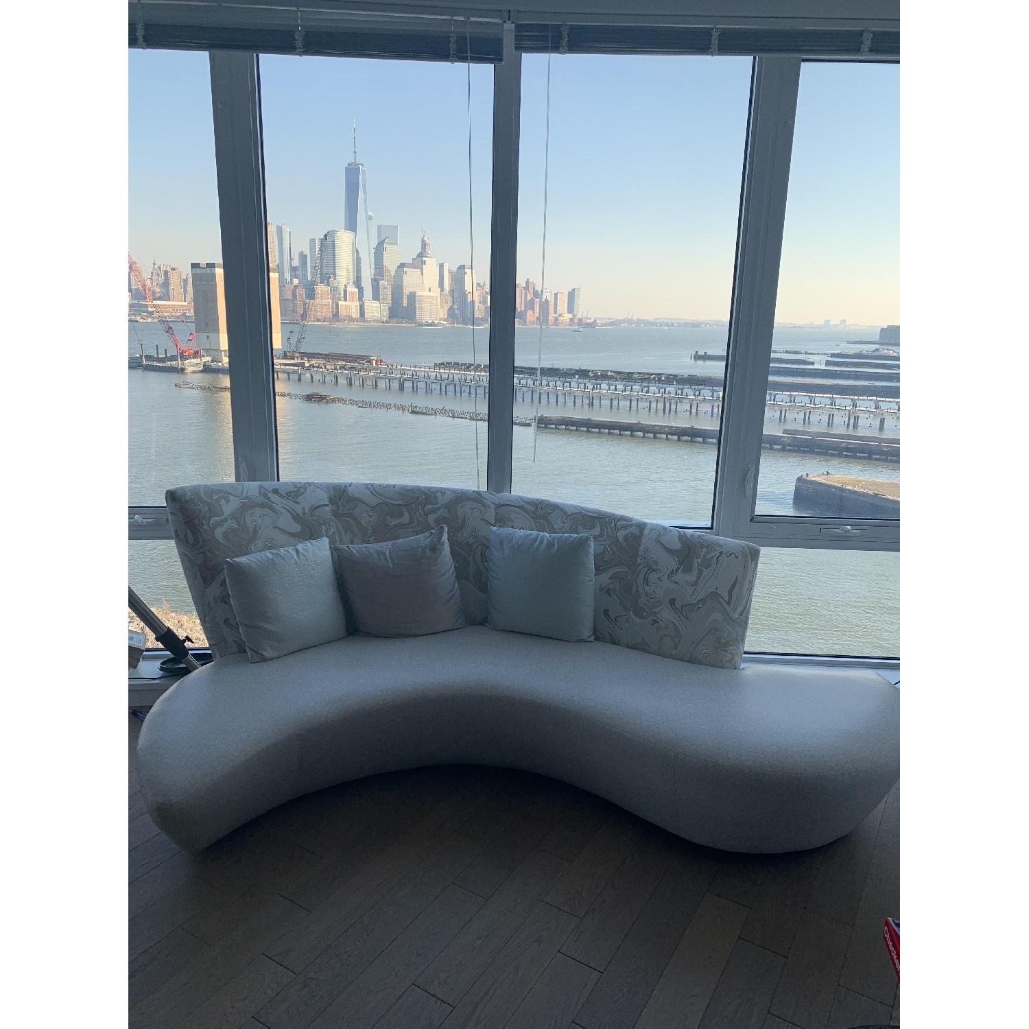 Italian Contemporary Fabric & Leather Sofa - image-3
