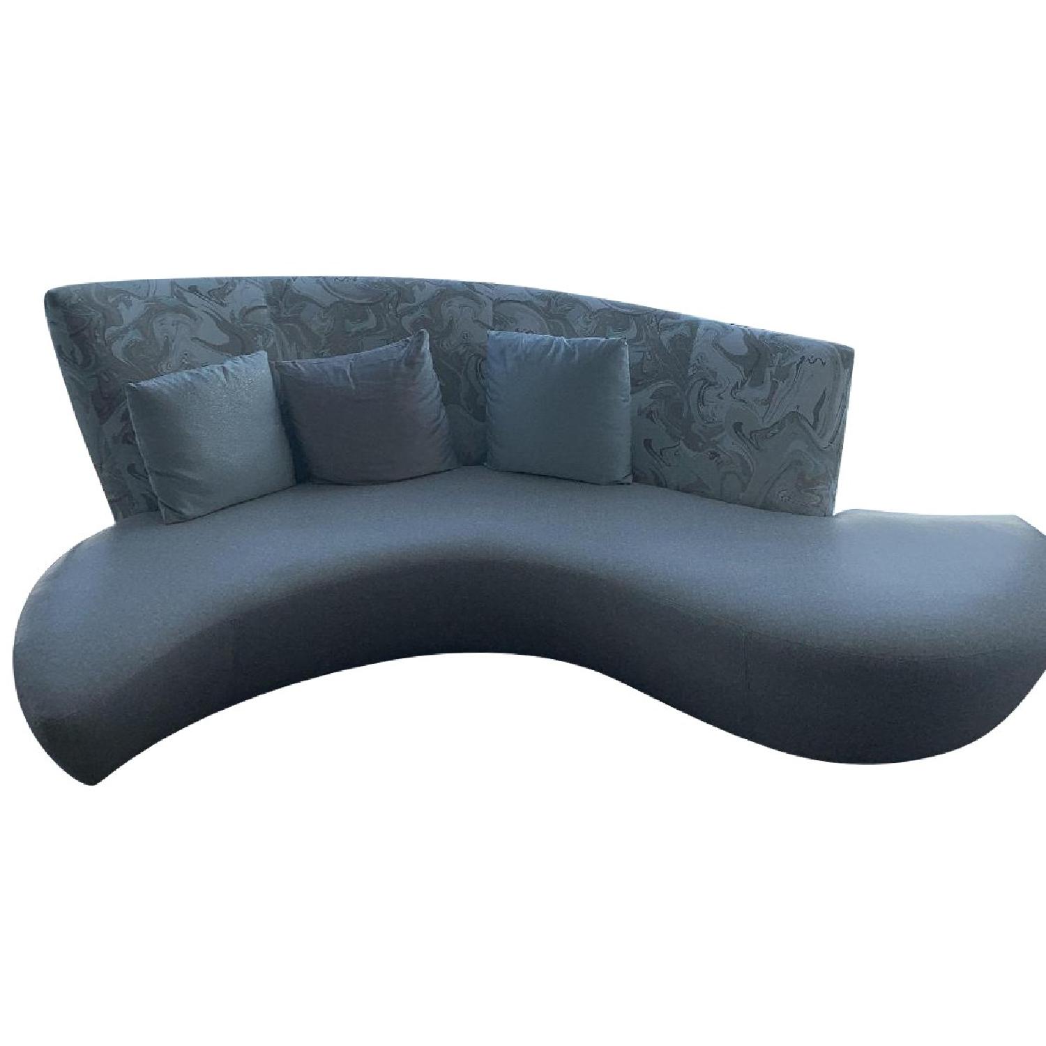 Italian Contemporary Fabric & Leather Sofa - image-0