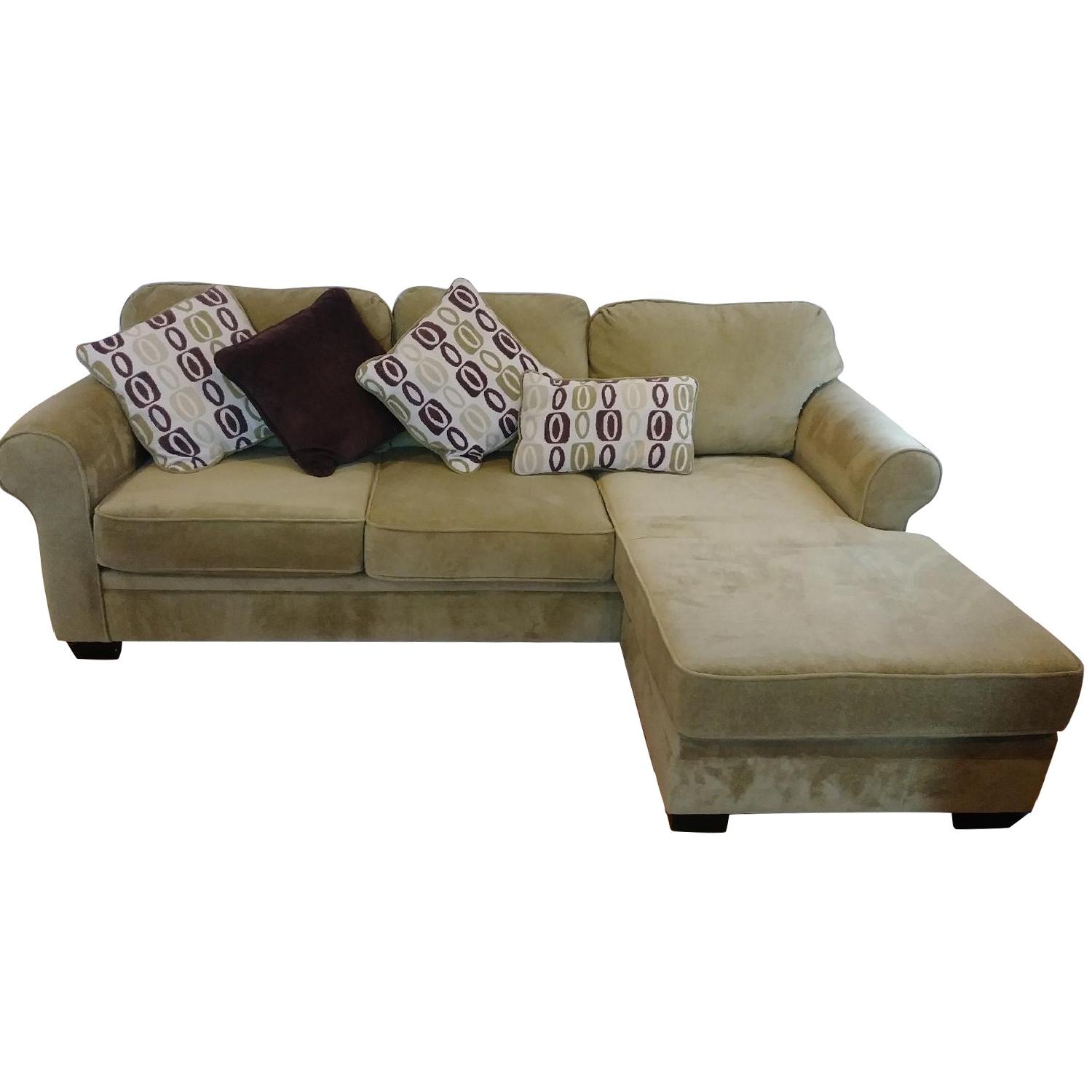 Green Terry Cloth Lounge 2-Piece Sectional Sofa - image-0